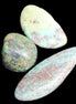 Shattuckite Malachite 3 polished stones 15g in sunlight - Rocks and Things Store