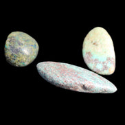 Shattuckite Malachite 3 polished stones 15g in sunlight - Rocks and Things Store