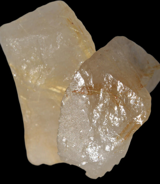 Golden Hair Rutile Quartz 2 crystals 24-30g in sunshine - Rocks and Things Store