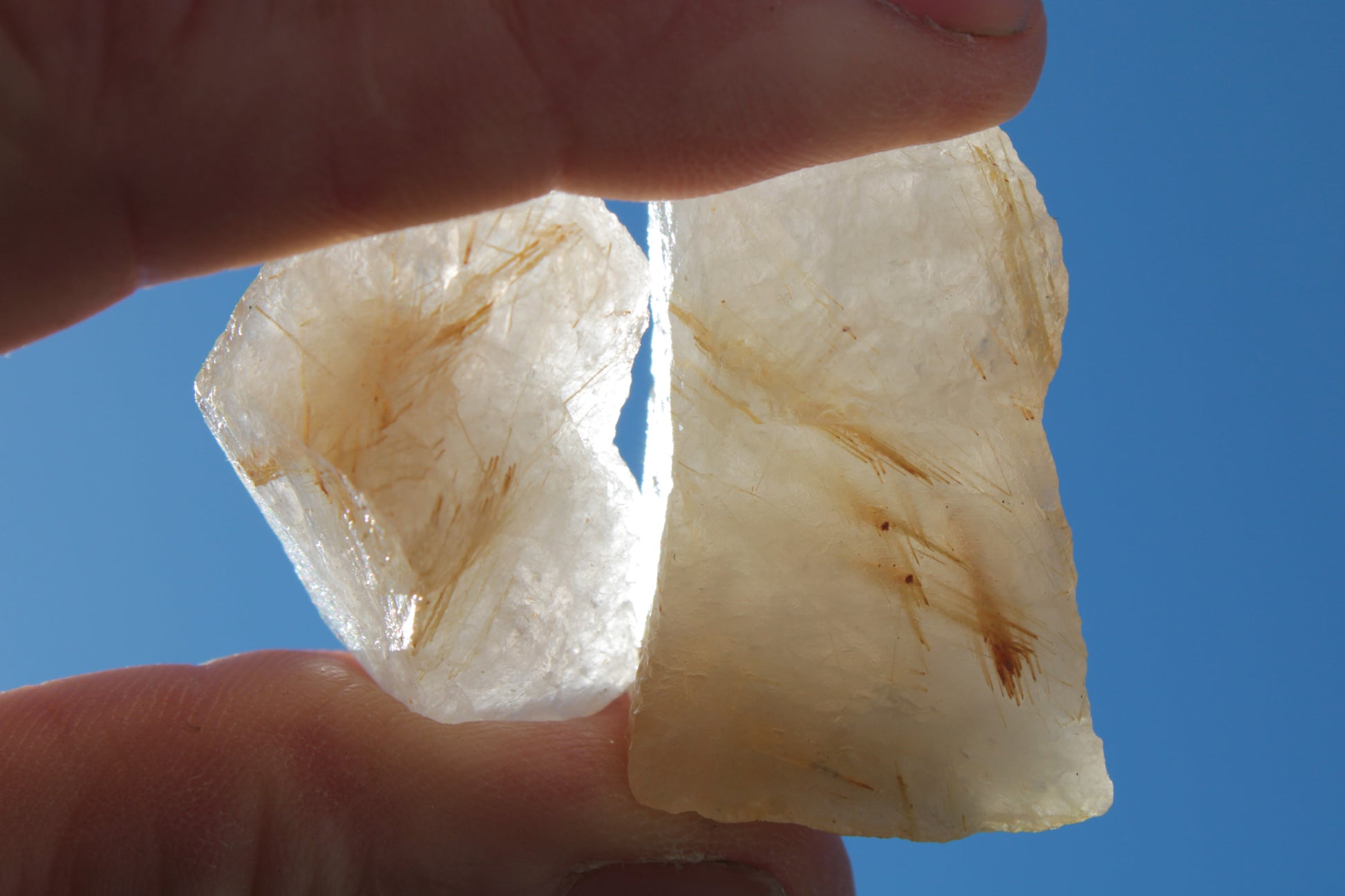 Golden Hair Rutile Quartz 2 crystals 24-30g Rocks and Things