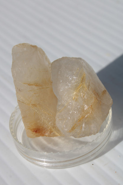 Golden Hair Rutile Quartz 2 crystals 24-30g Rocks and Things