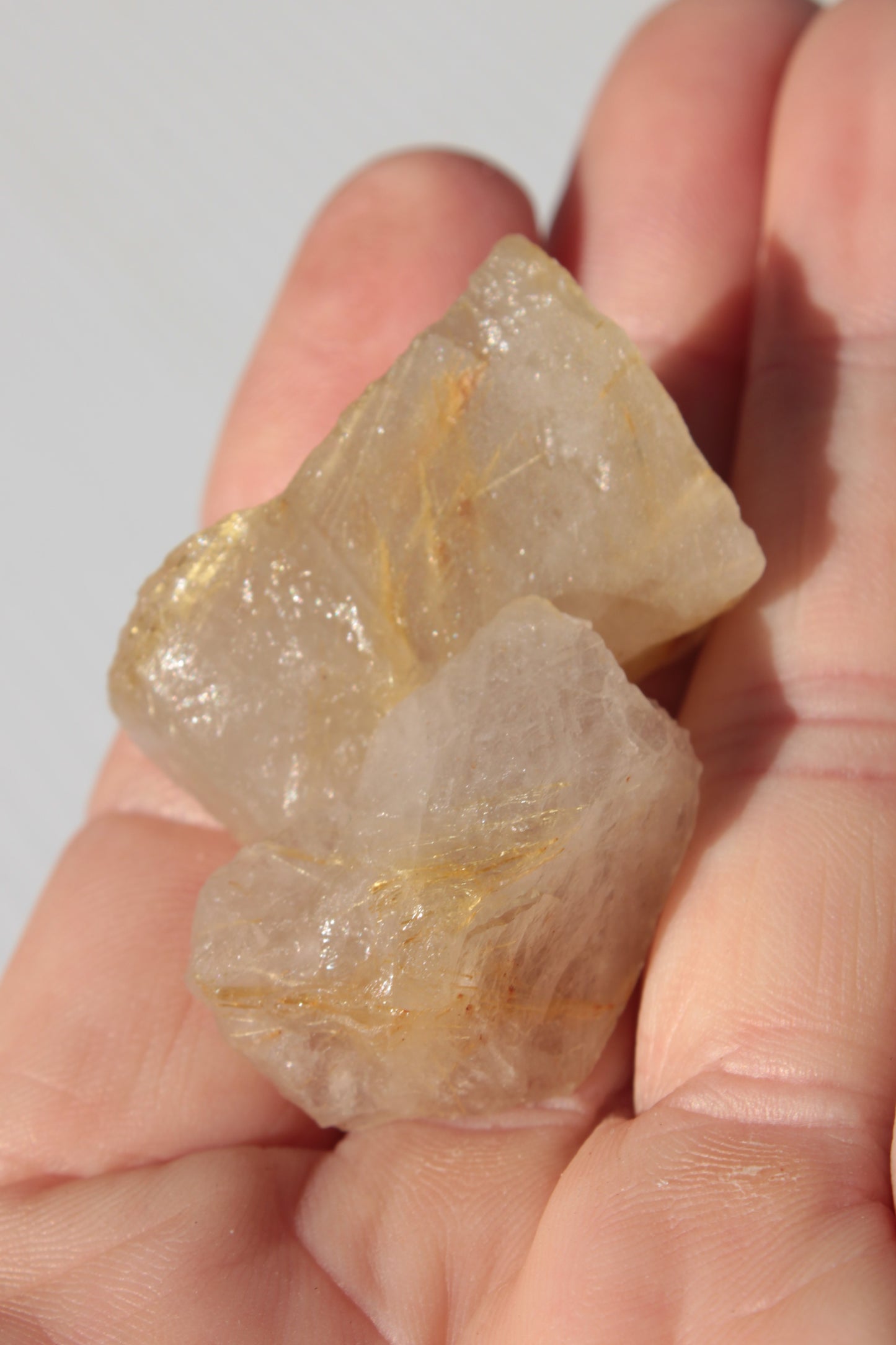 Golden Hair Rutile Quartz 2 crystals 24-30g Rocks and Things