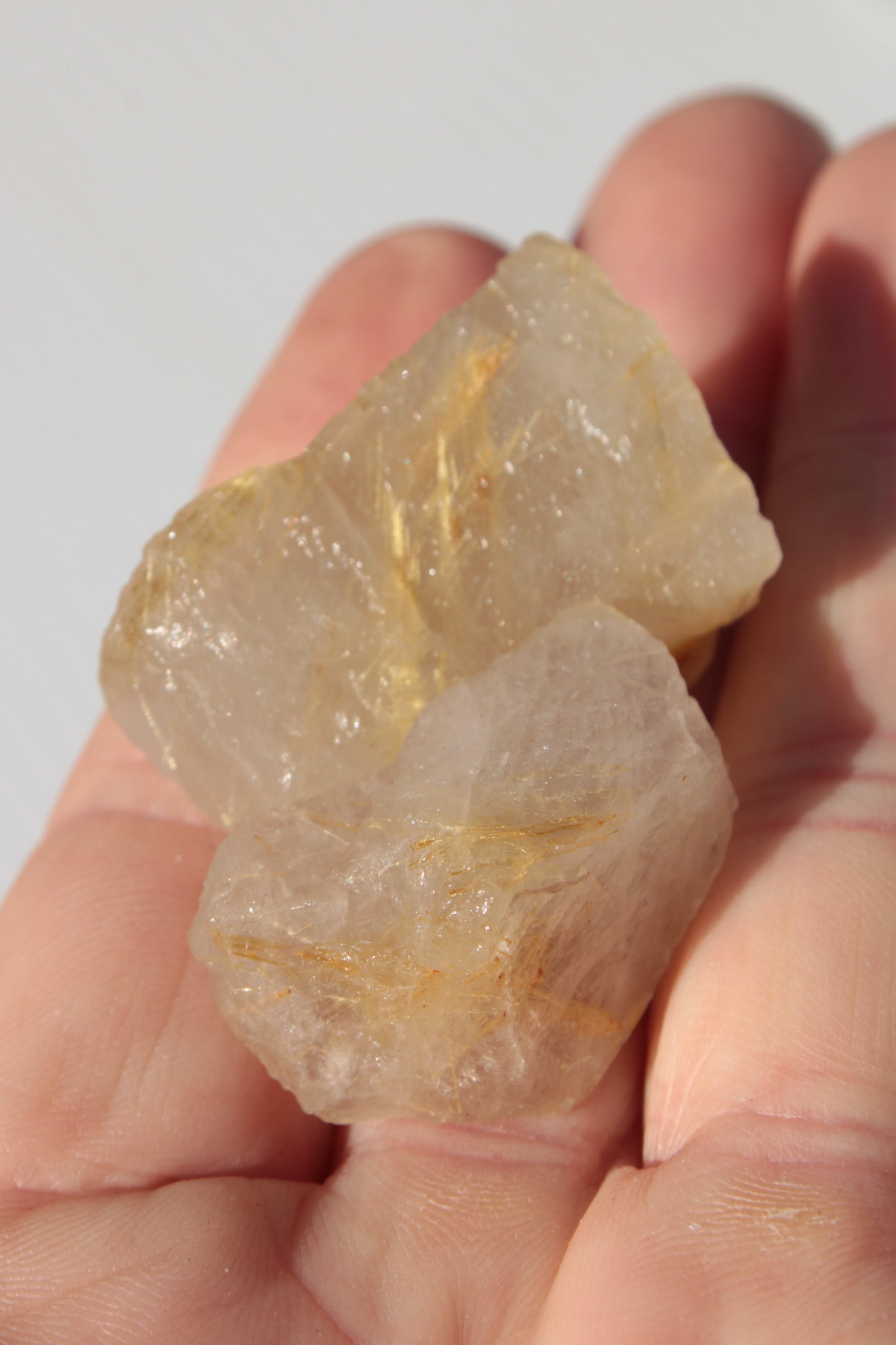 Golden Hair Rutile Quartz 2 crystals 24-30g Rocks and Things