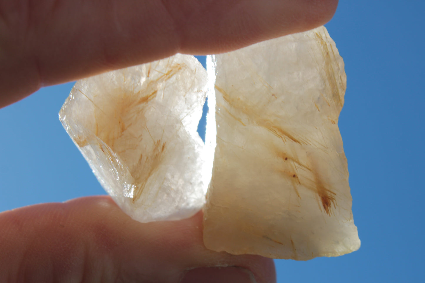 Golden Hair Rutile Quartz 2 crystals 24-30g Rocks and Things