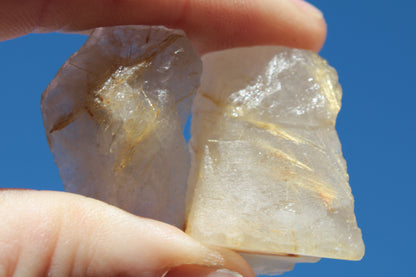 Golden Hair Rutile Quartz 2 crystals 24-30g Rocks and Things