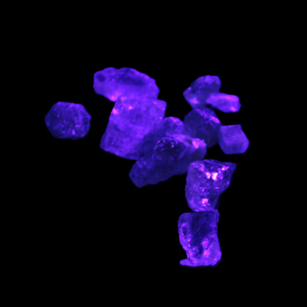 Aquamarine tiny natural crystals 6-7g in UV light - Rocks and Things Store