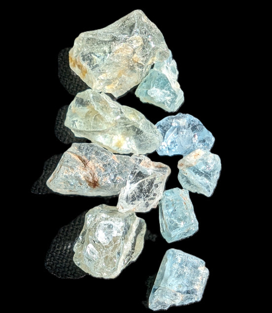 Aquamarine tiny natural crystals 6-7g in sunlight - Rocks and Things Store