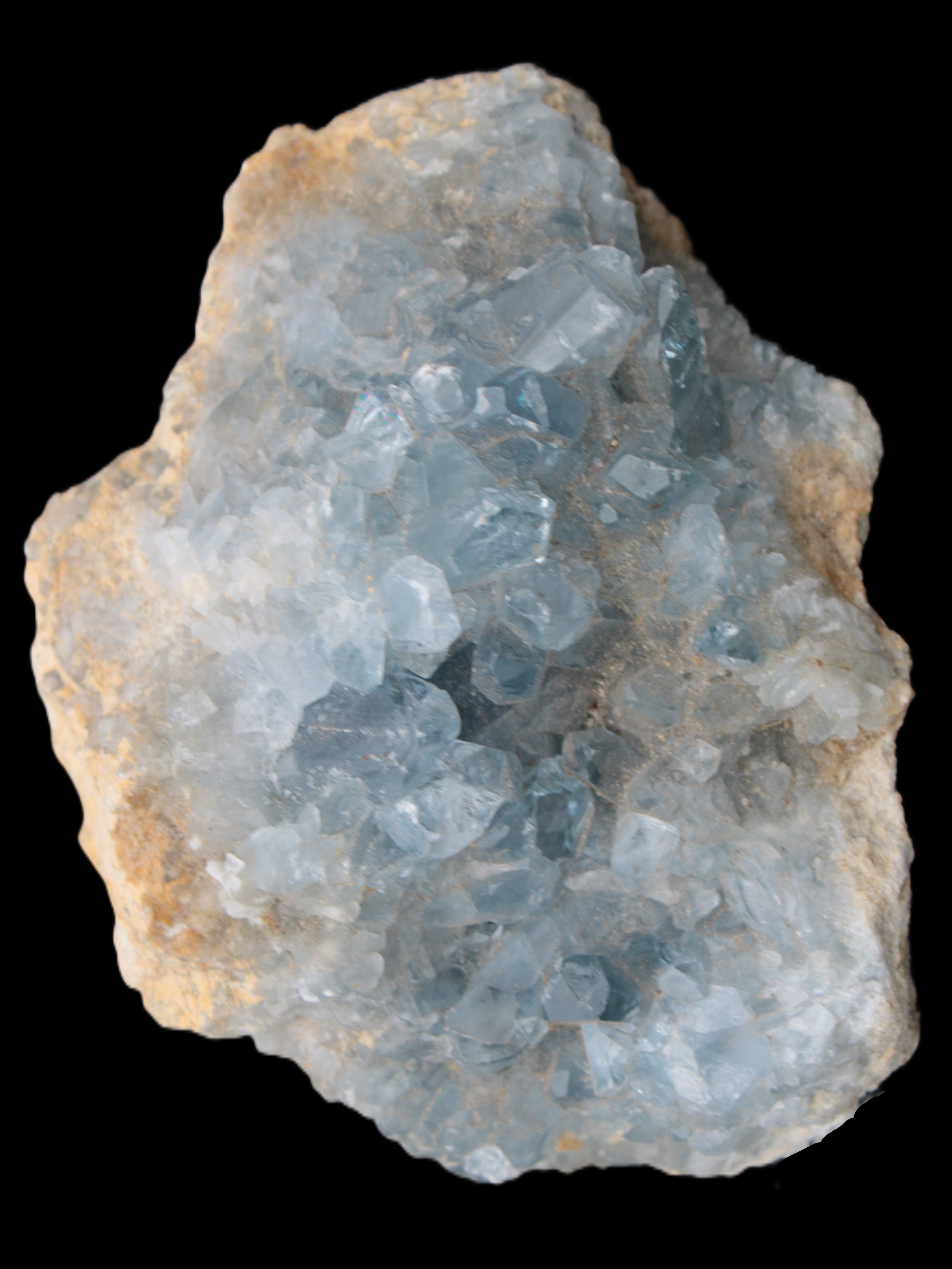 Celestite geode 623g in sunlight - Rocks and Things Store
