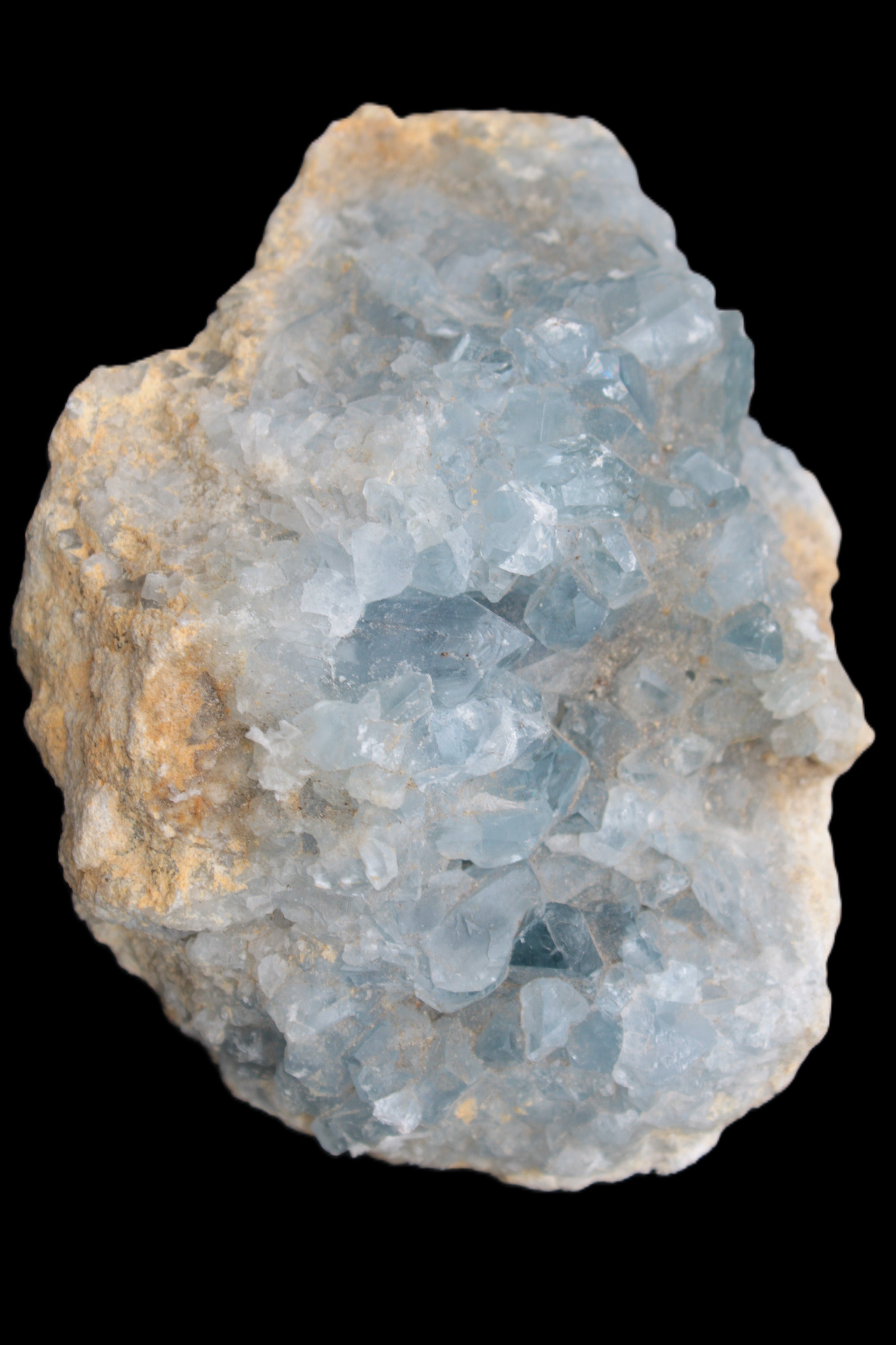 Celestite geode 623g in sunlight - Rocks and Things Store