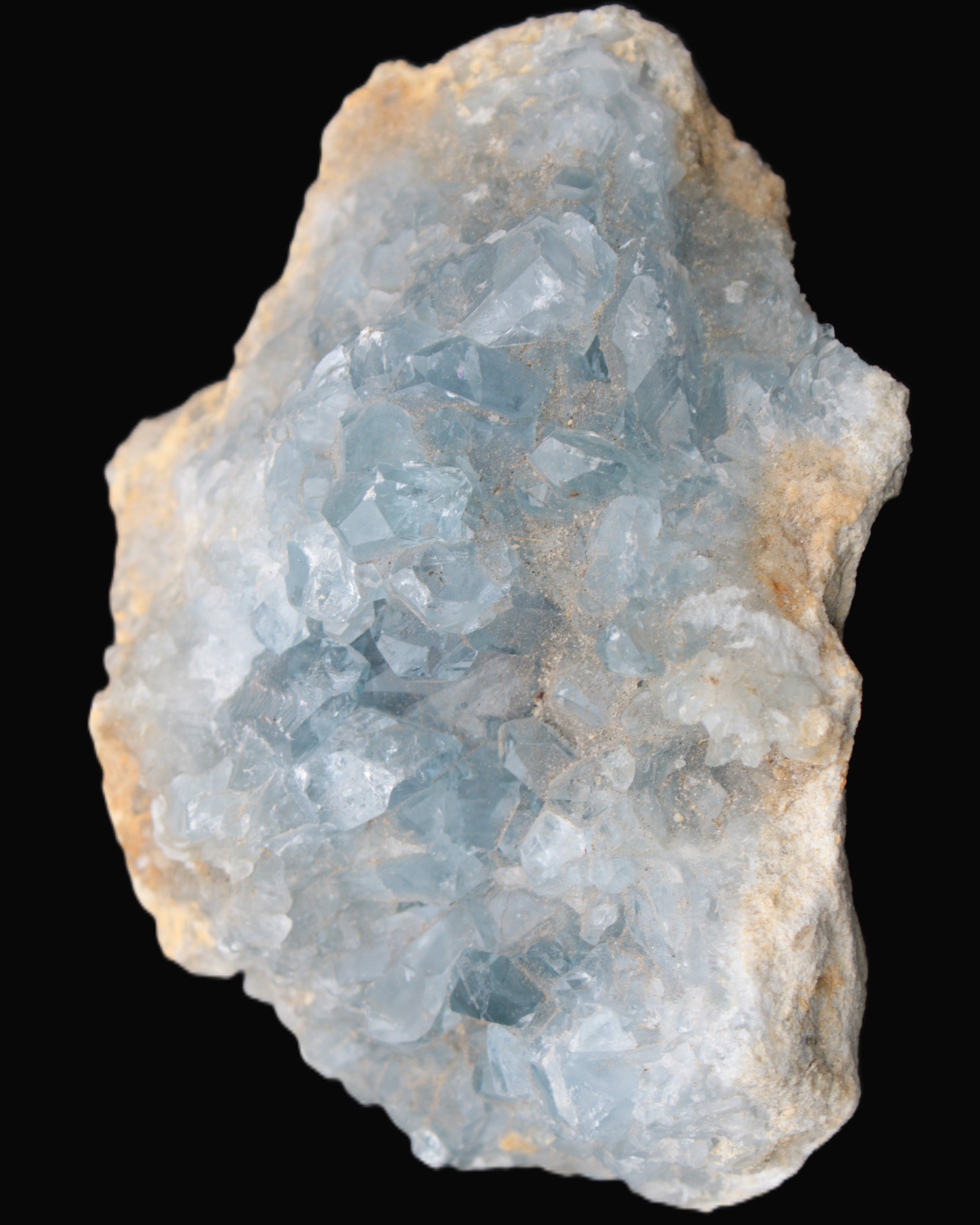 Celestite geode 623g in sunlight - Rocks and Things Store