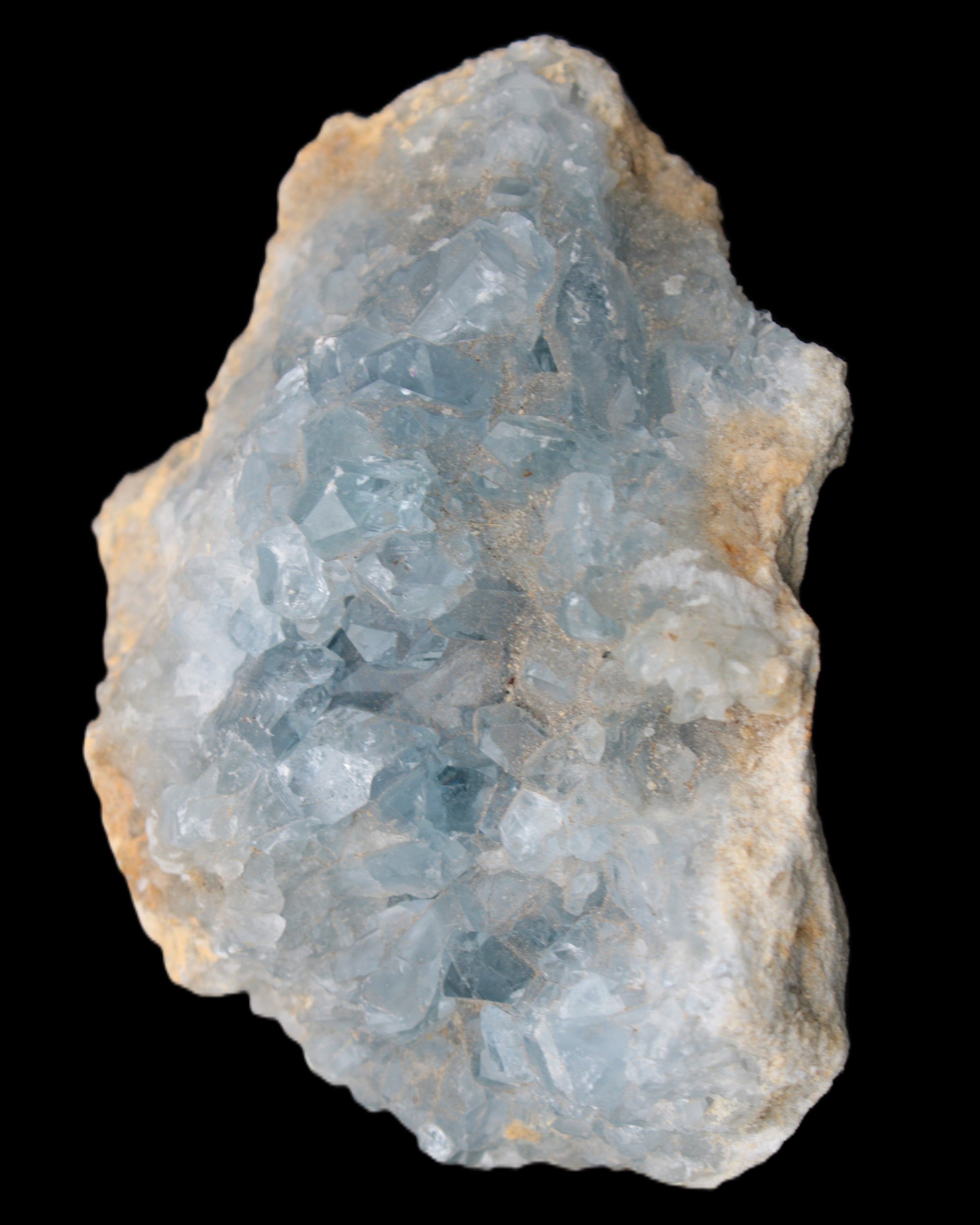 Celestite geode 623g in sunlight - Rocks and Things Store
