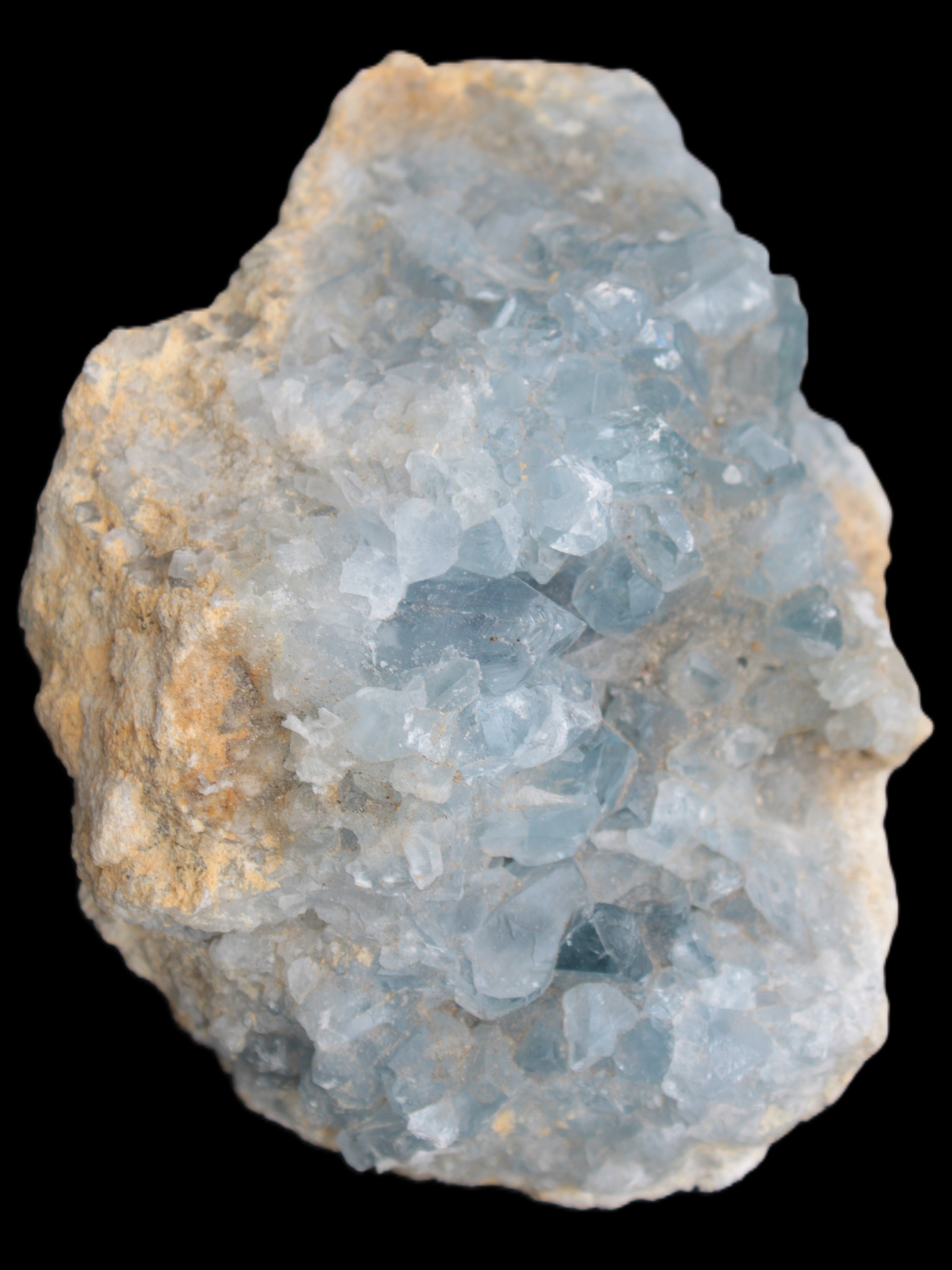 Celestite geode 623g in sunlight - Rocks and Things Store