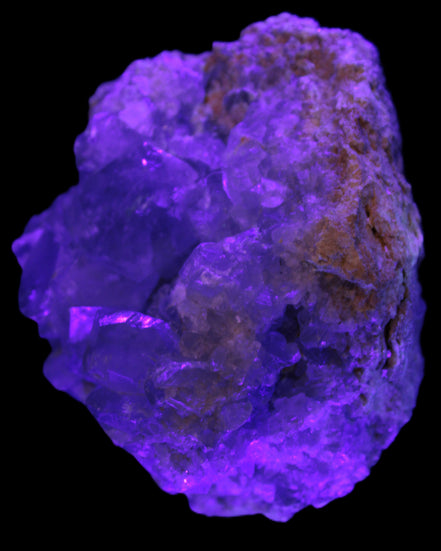 Celestite geode 623g in UV light - Rocks and Things Store