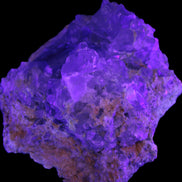 Celestite geode 623g in UV light