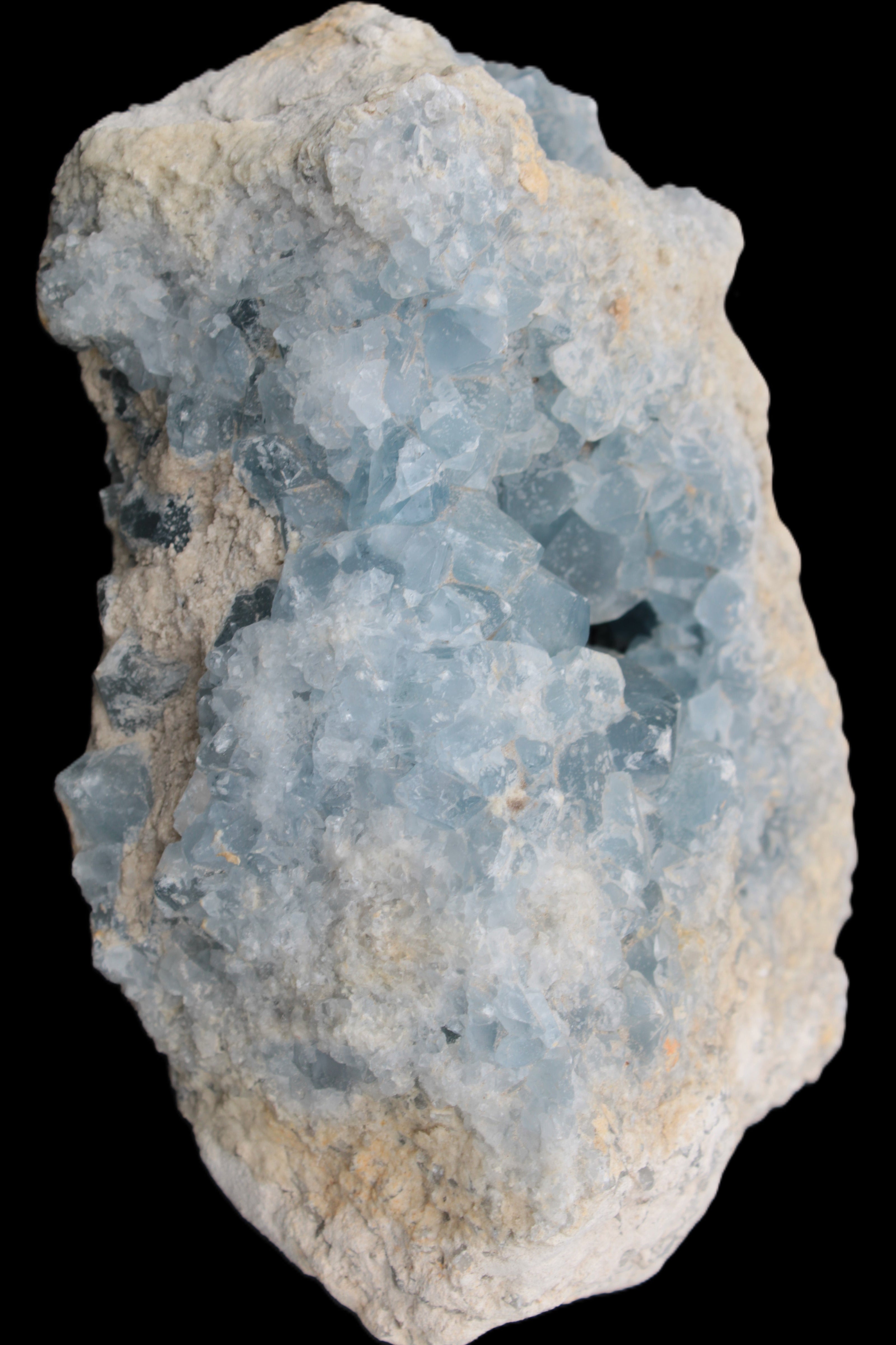Celestite geode cluster 3840g in sunlight - Rocks and Things Store