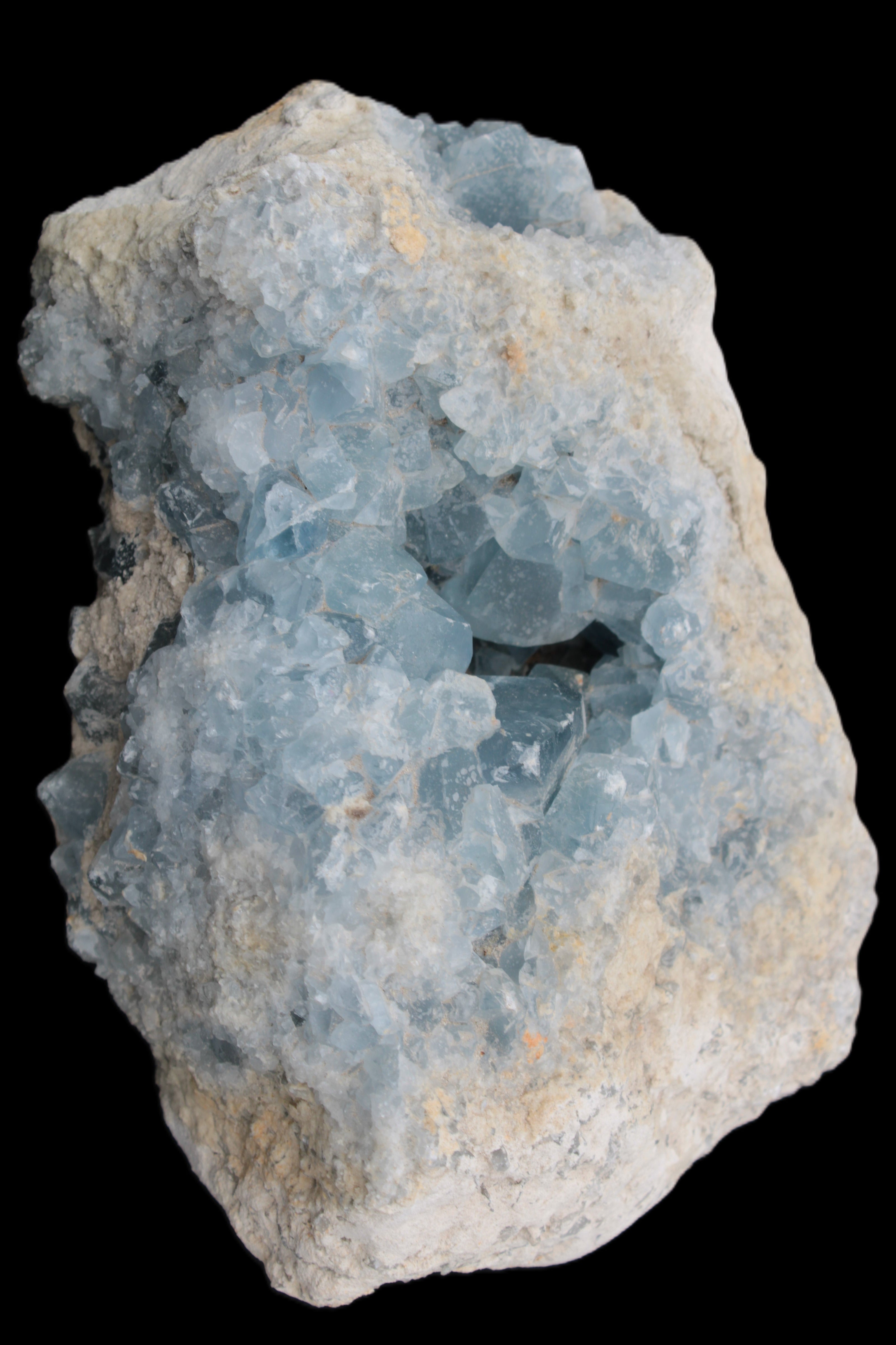 Celestite geode cluster 3840g in sunlight - Rocks and Things Store