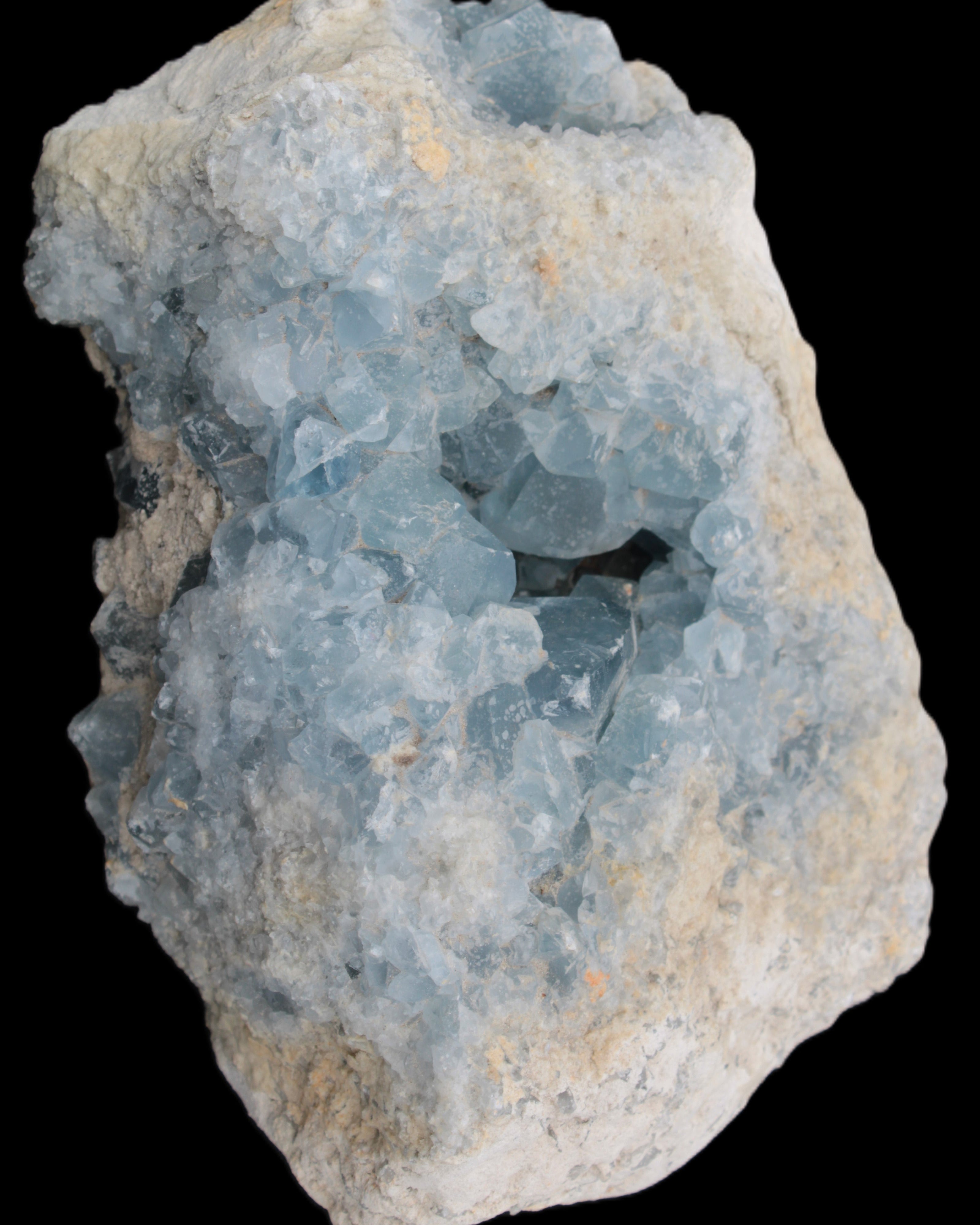 Celestite geode cluster 3840g in sunlight - Rocks and Things Store