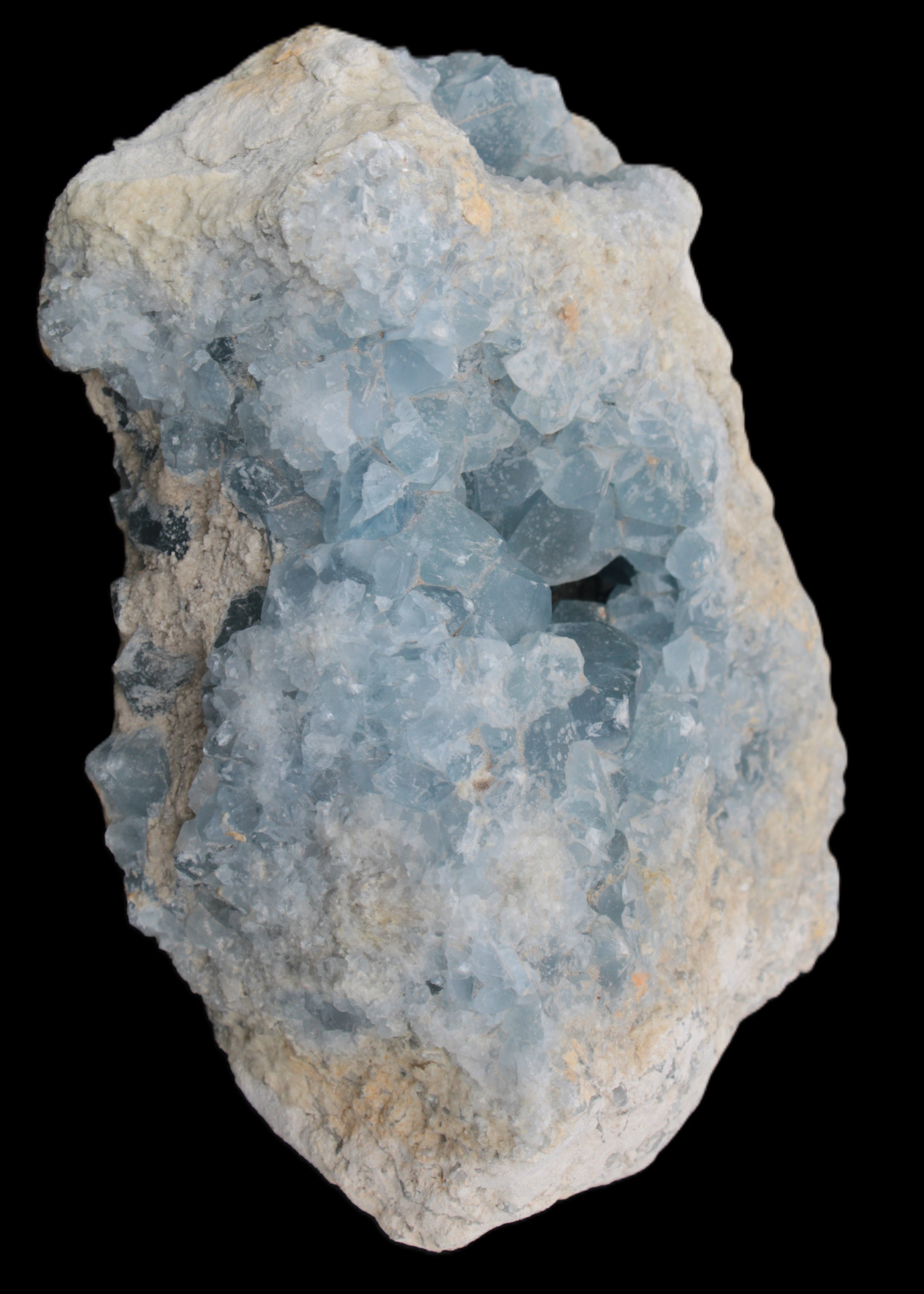Celestite geode cluster 3840g in sunlight - Rocks and Things Store