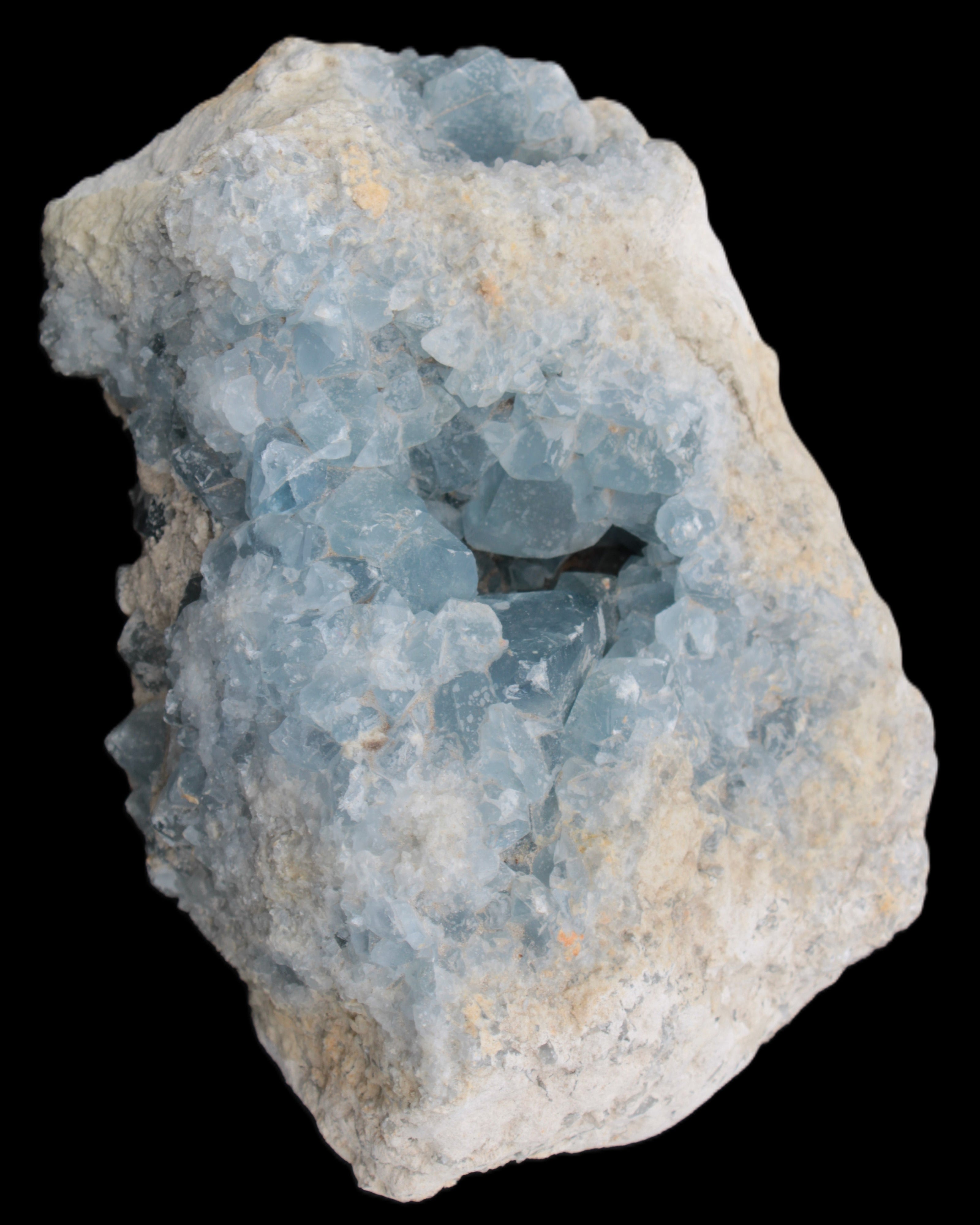 Celestite geode cluster 3840g in sunlight - Rocks and Things Store