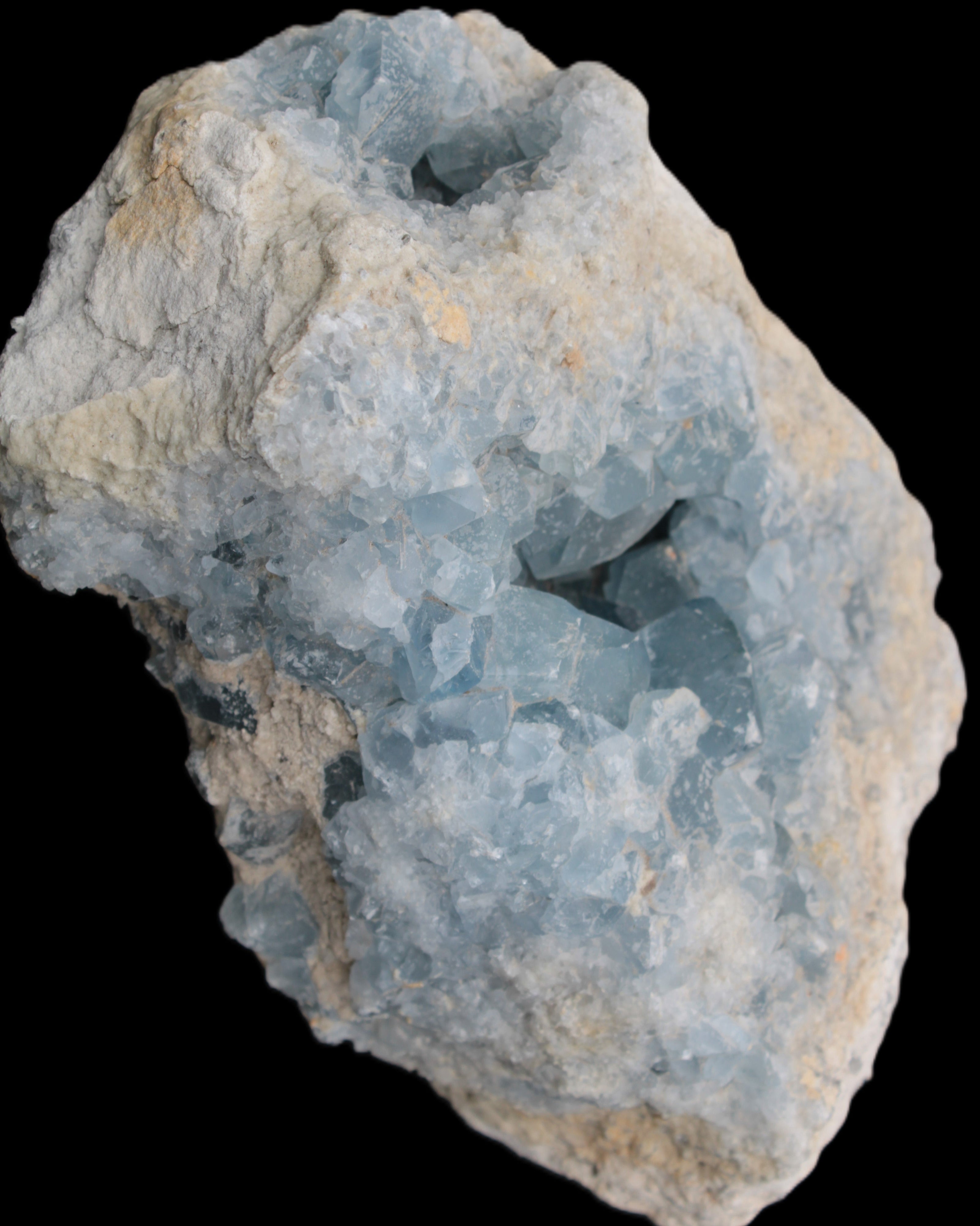 Celestite geode cluster 3840g in sunlight - Rocks and Things Store