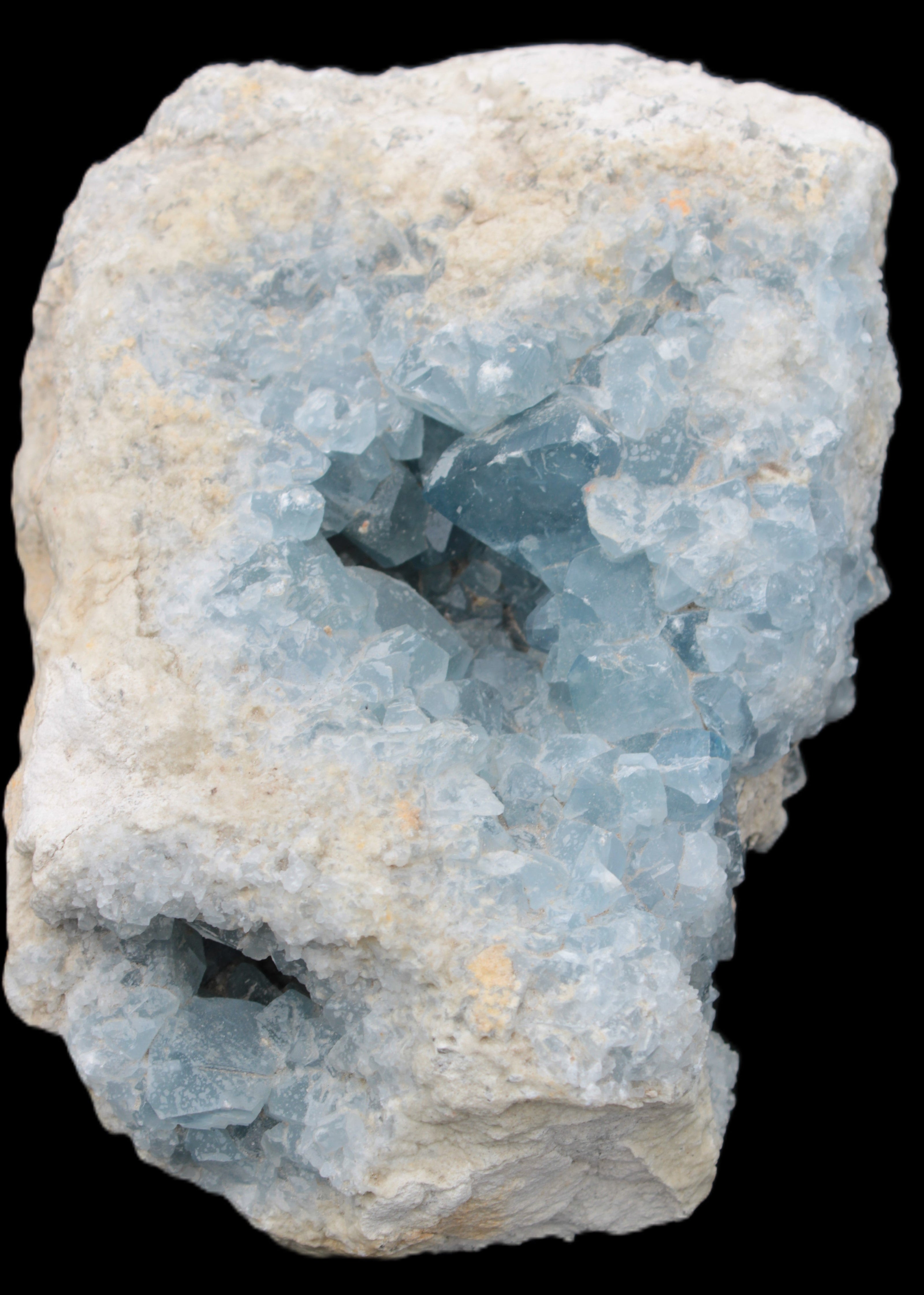 Celestite geode cluster 3840g in sunlight - Rocks and Things Store