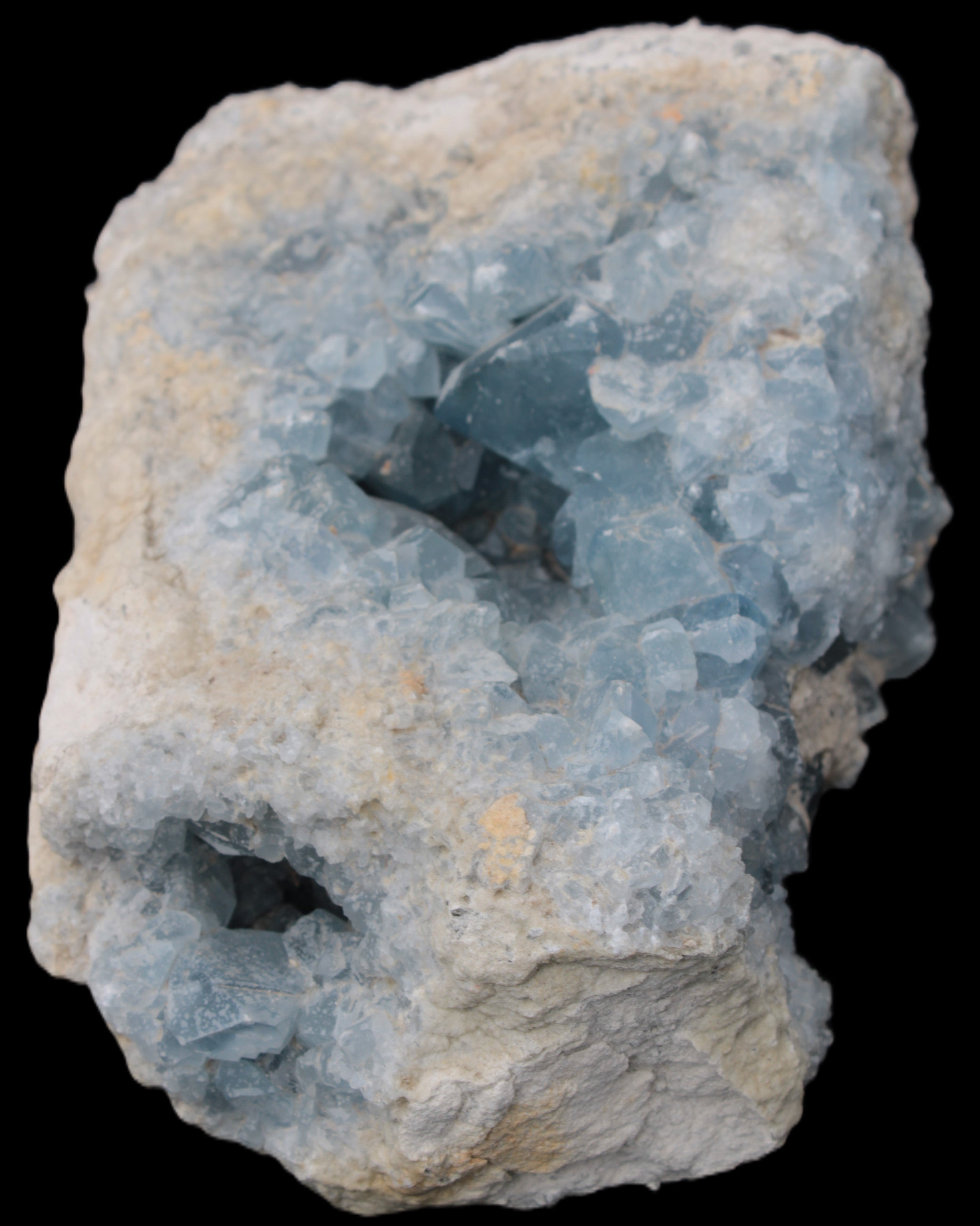 Celestite geode cluster 3840g in sunlight - Rocks and Things Store
