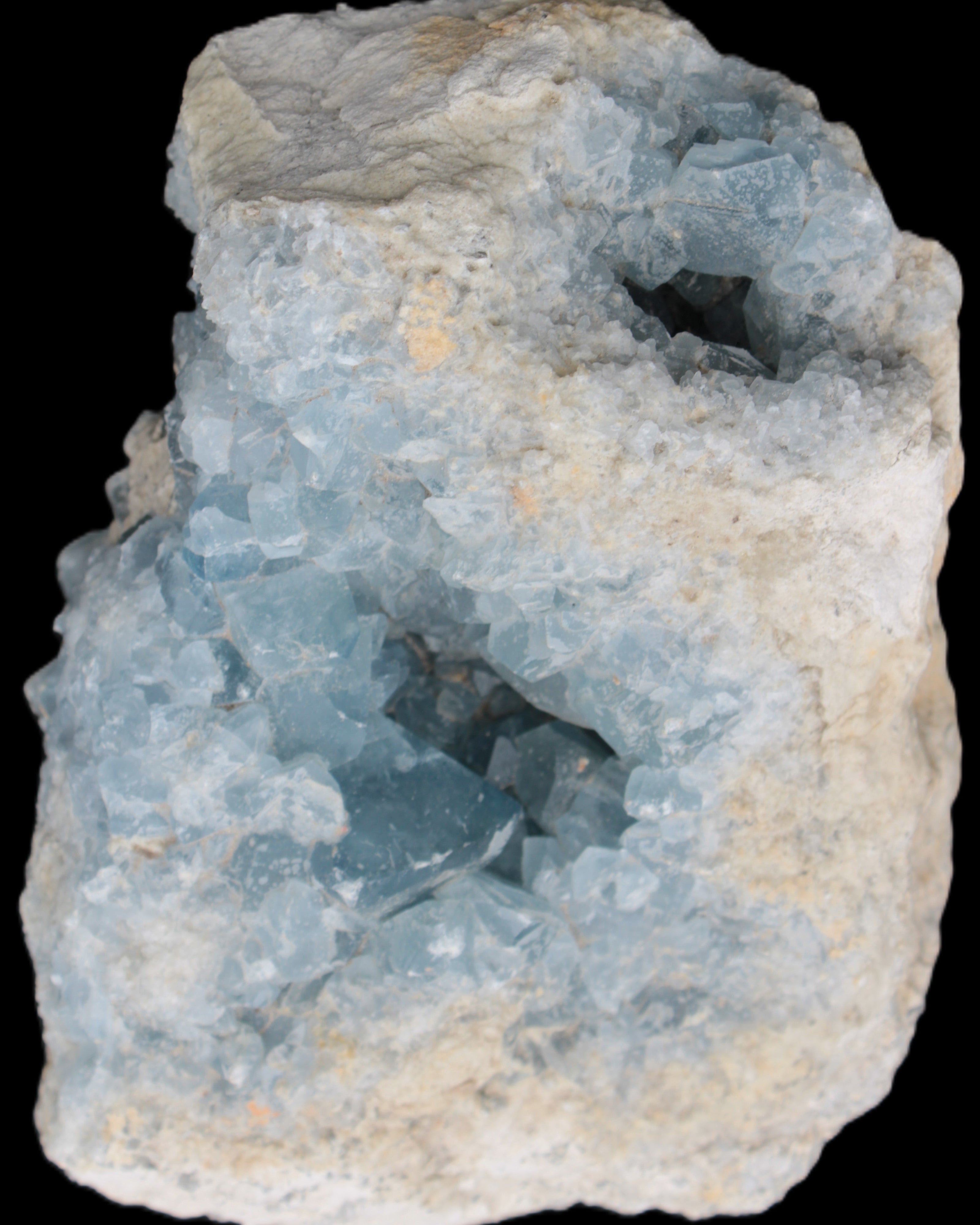 Celestite geode cluster 3840g in sunlight - Rocks and Things Store