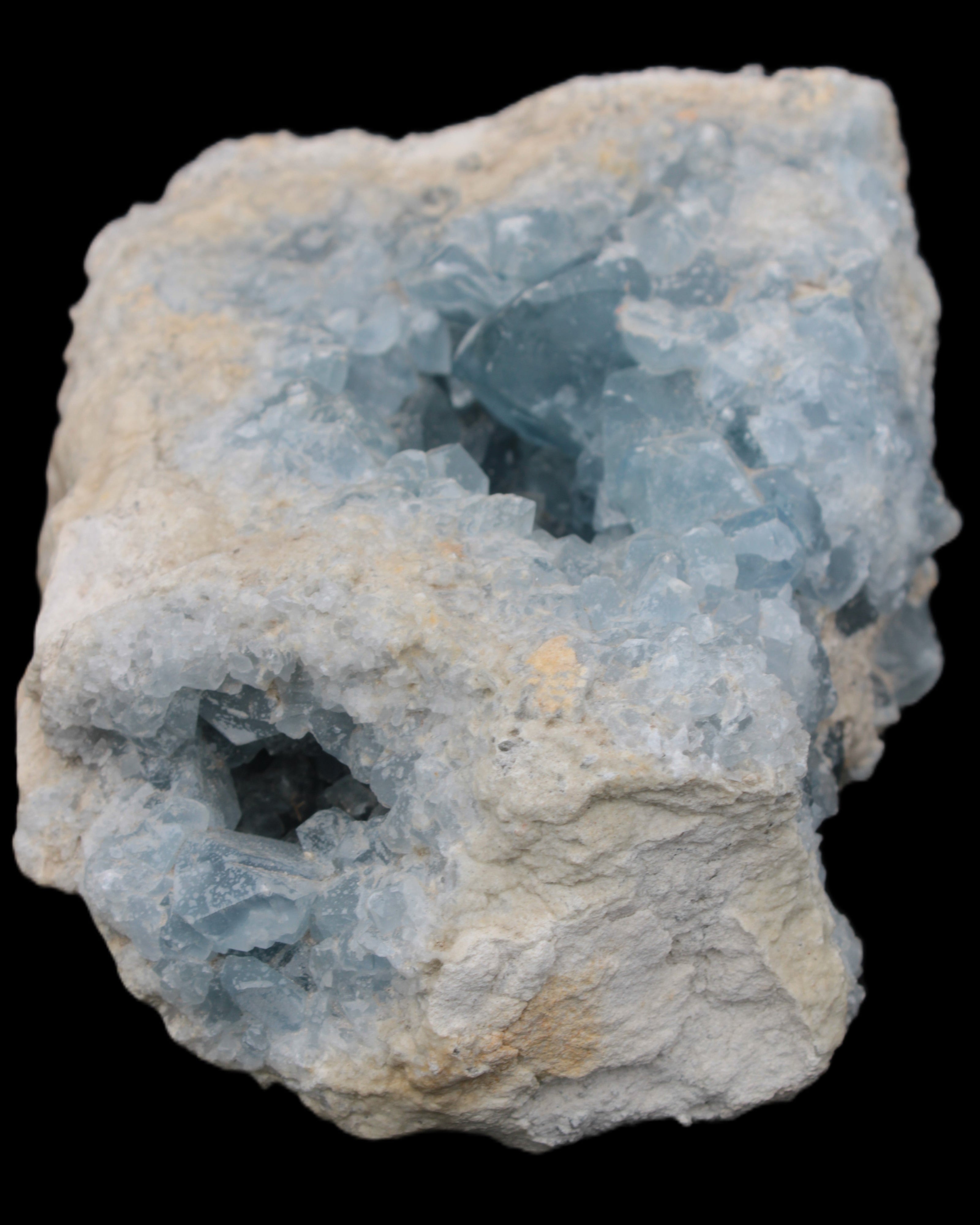 Celestite geode cluster 3840g in sunlight - Rocks and Things Store