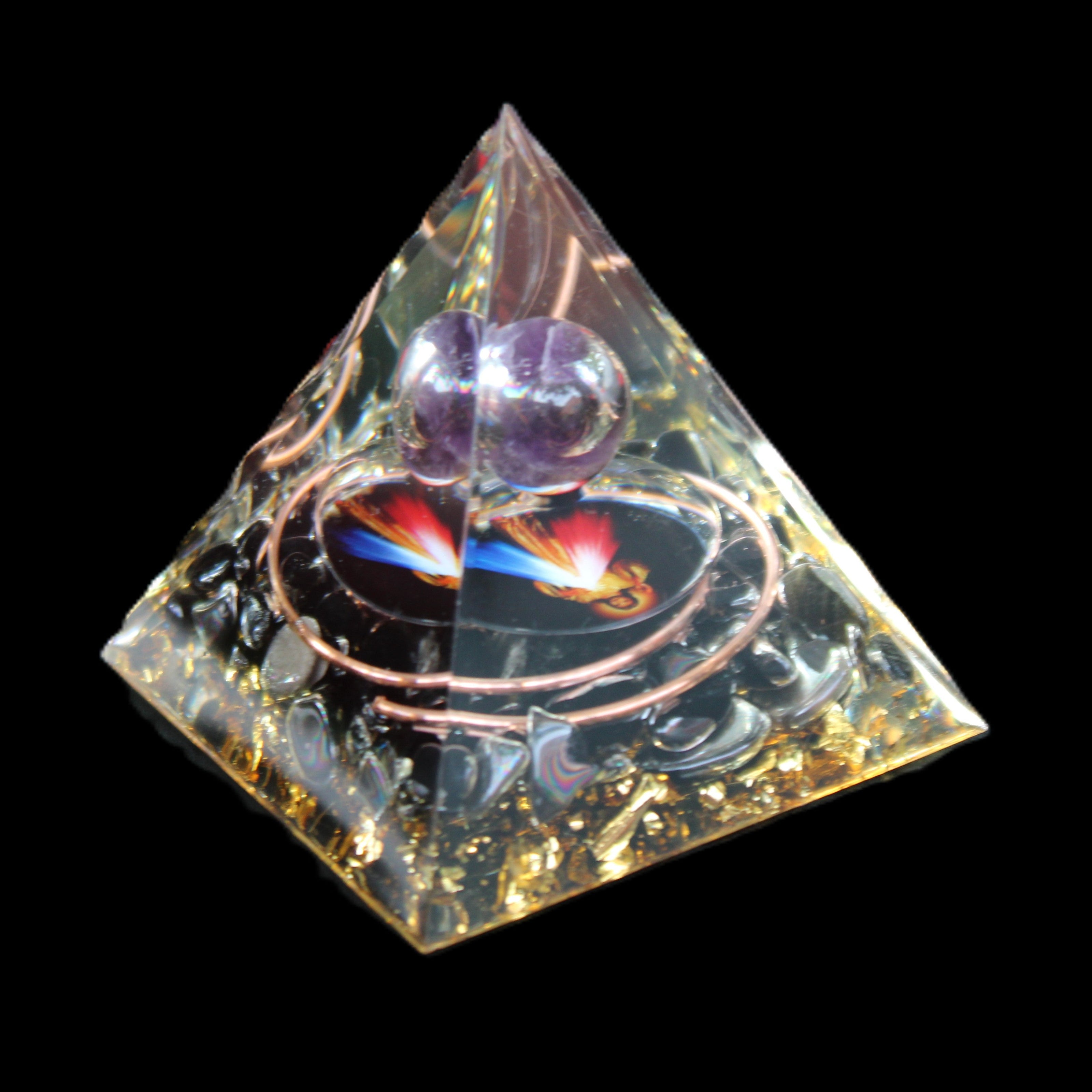 Orgone pyramid 49*49*50mm in sunlight - Rocks and Things Store