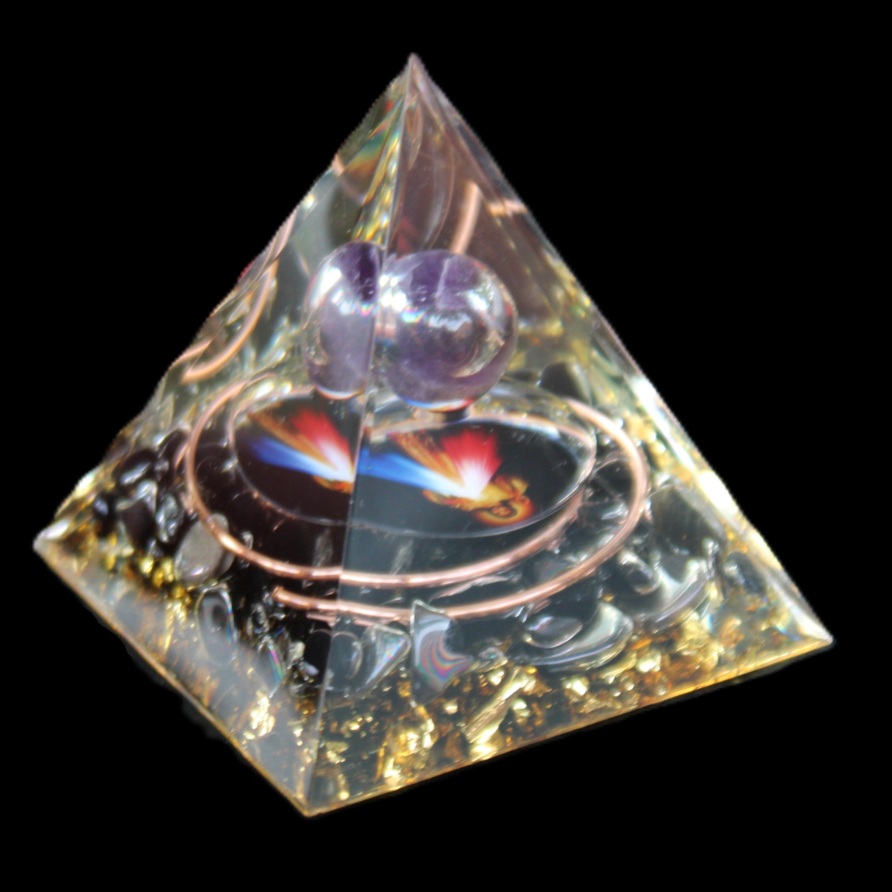 Orgone pyramid 49*49*50mm in sunlight - Rocks and Things Store
