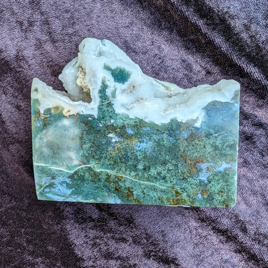 Moss Agate mountain range 85mm 388g Rocks and Things