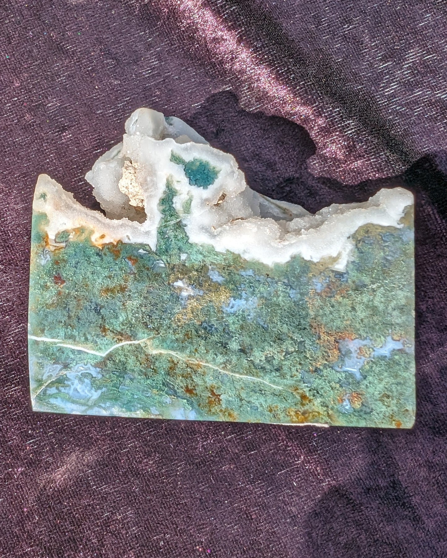 Moss Agate mountain range 85mm 388g Rocks and Things