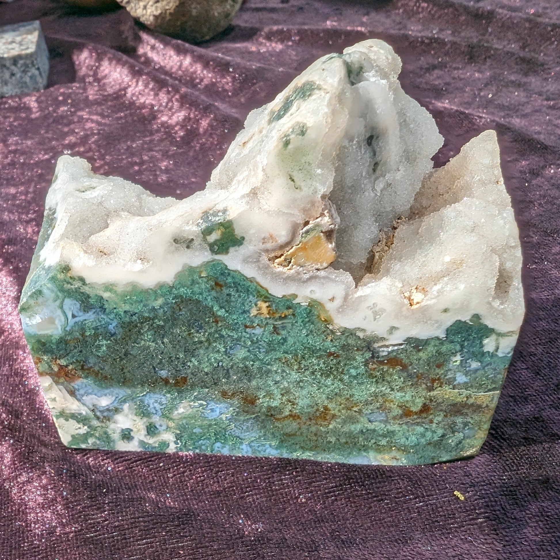 Moss Agate mountain range 85mm 388g Rocks and Things