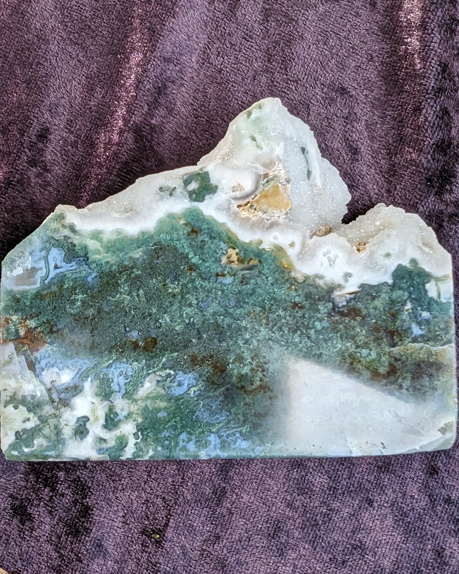 Moss Agate mountain range 85mm 388g Rocks and Things