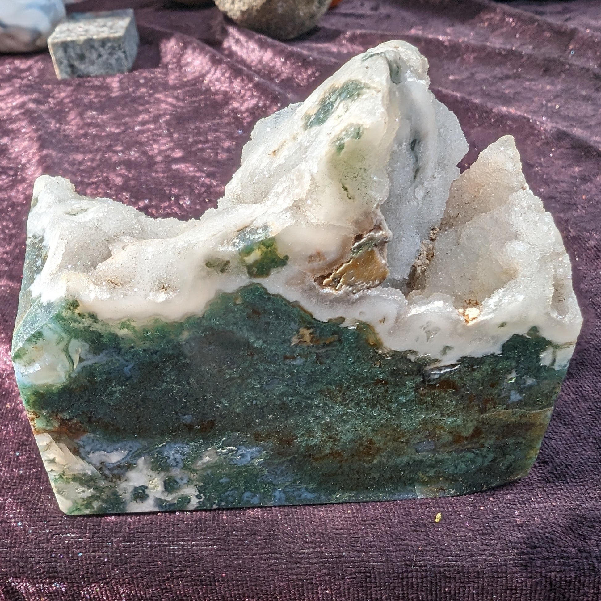 Moss Agate mountain range 85mm 388g Rocks and Things