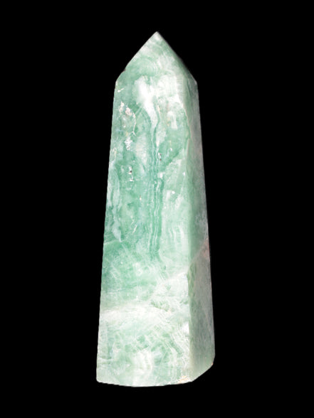 Green Fluorite obelisk 707g in sunshine
