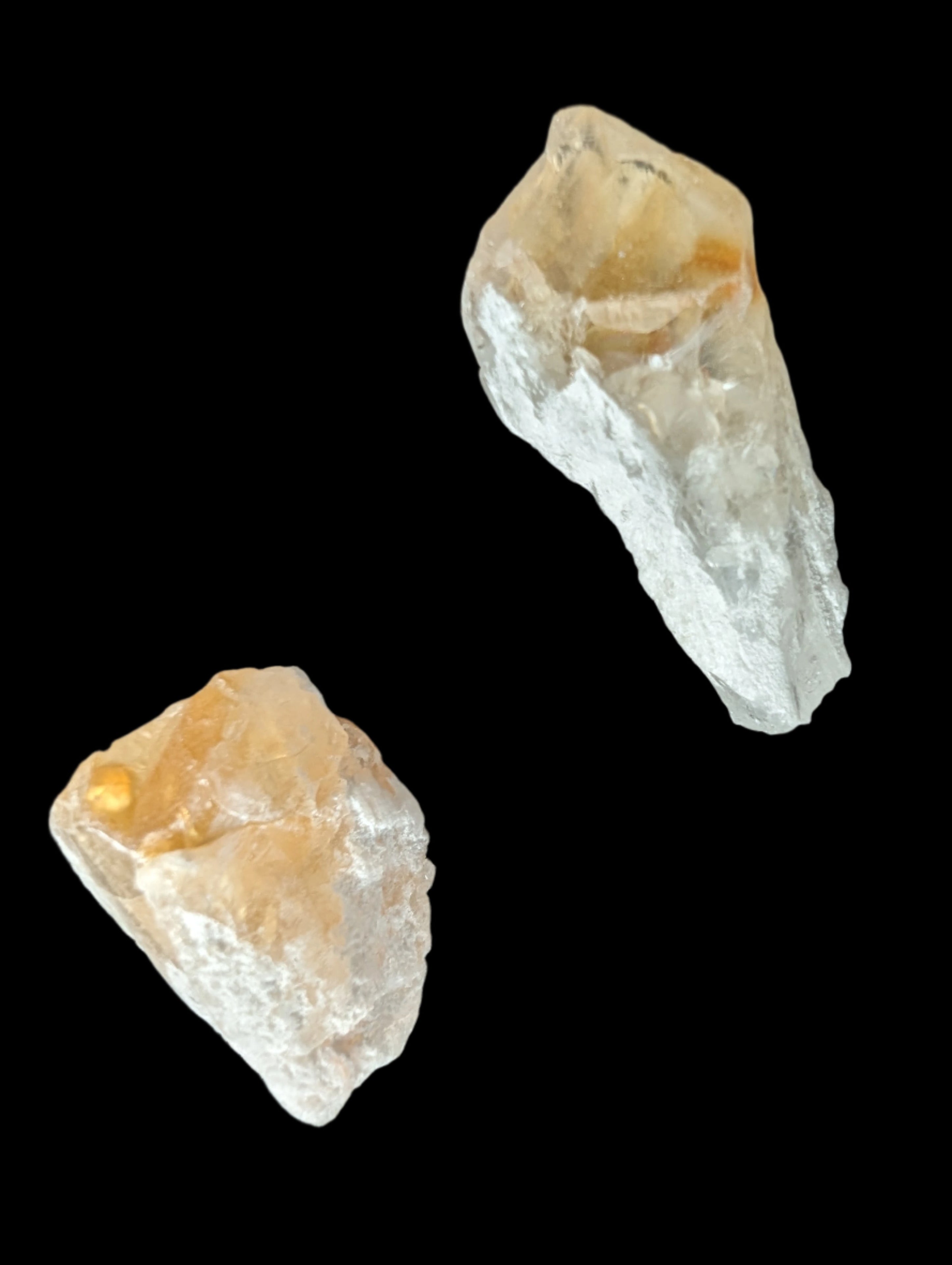 Citrine 2 crystals from Himalaya 7-9g in sunshine