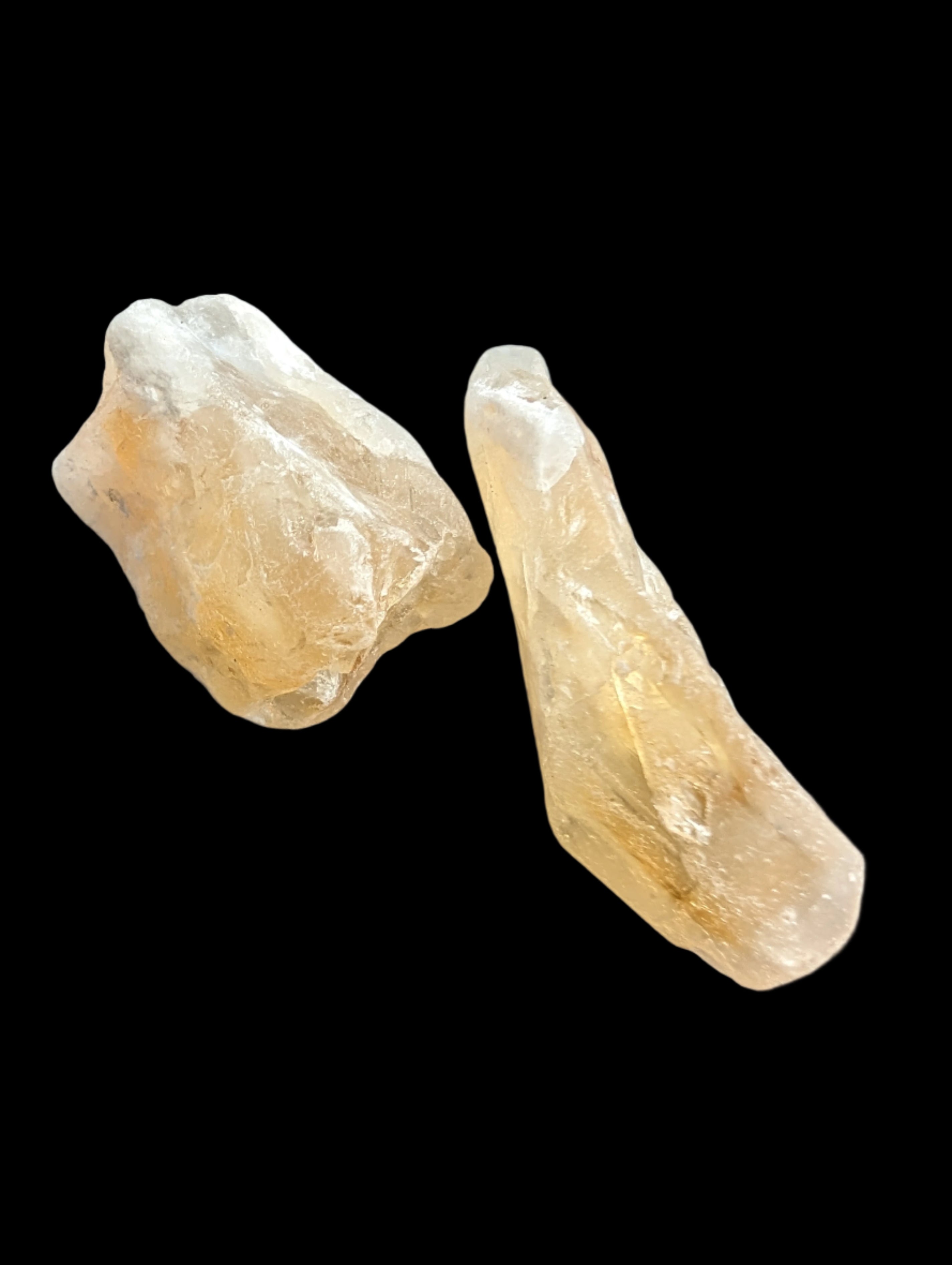 Citrine 2 crystals from Himalaya 7-9g in sunshine