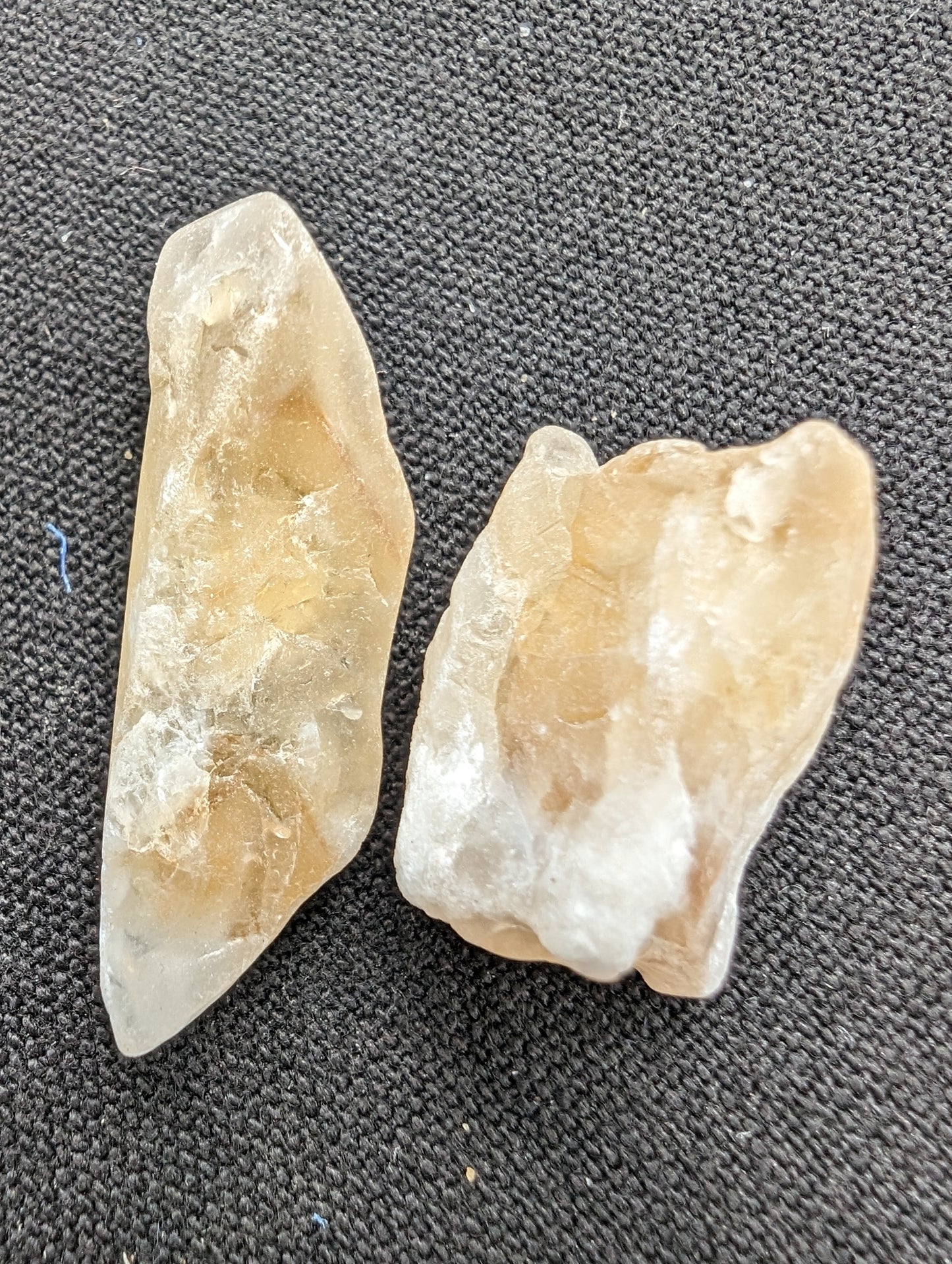 Citrine 2 crystals from Himalaya 7-9g in sunshine