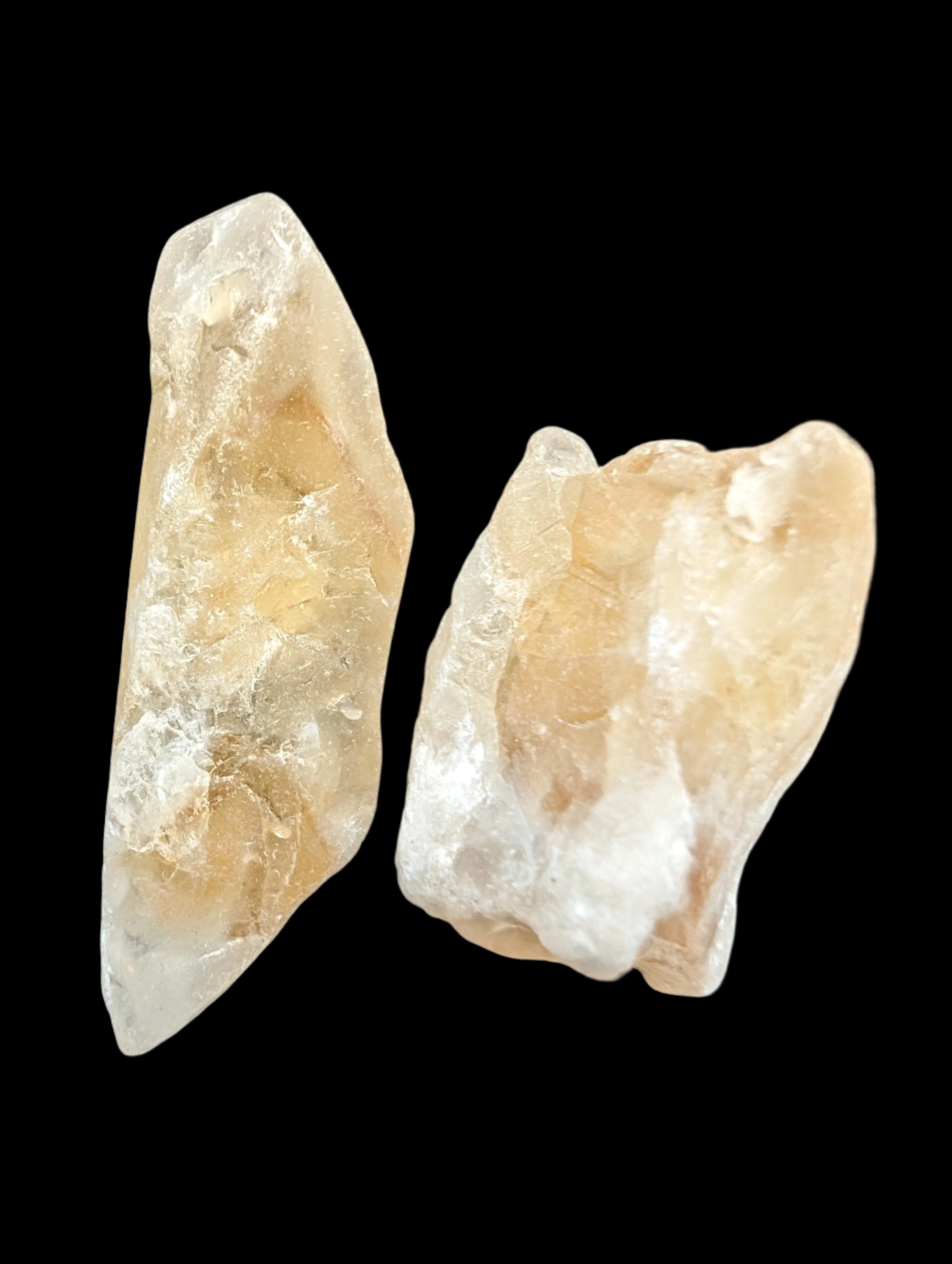Citrine 2 crystals from Himalaya 7-9g in sunshine