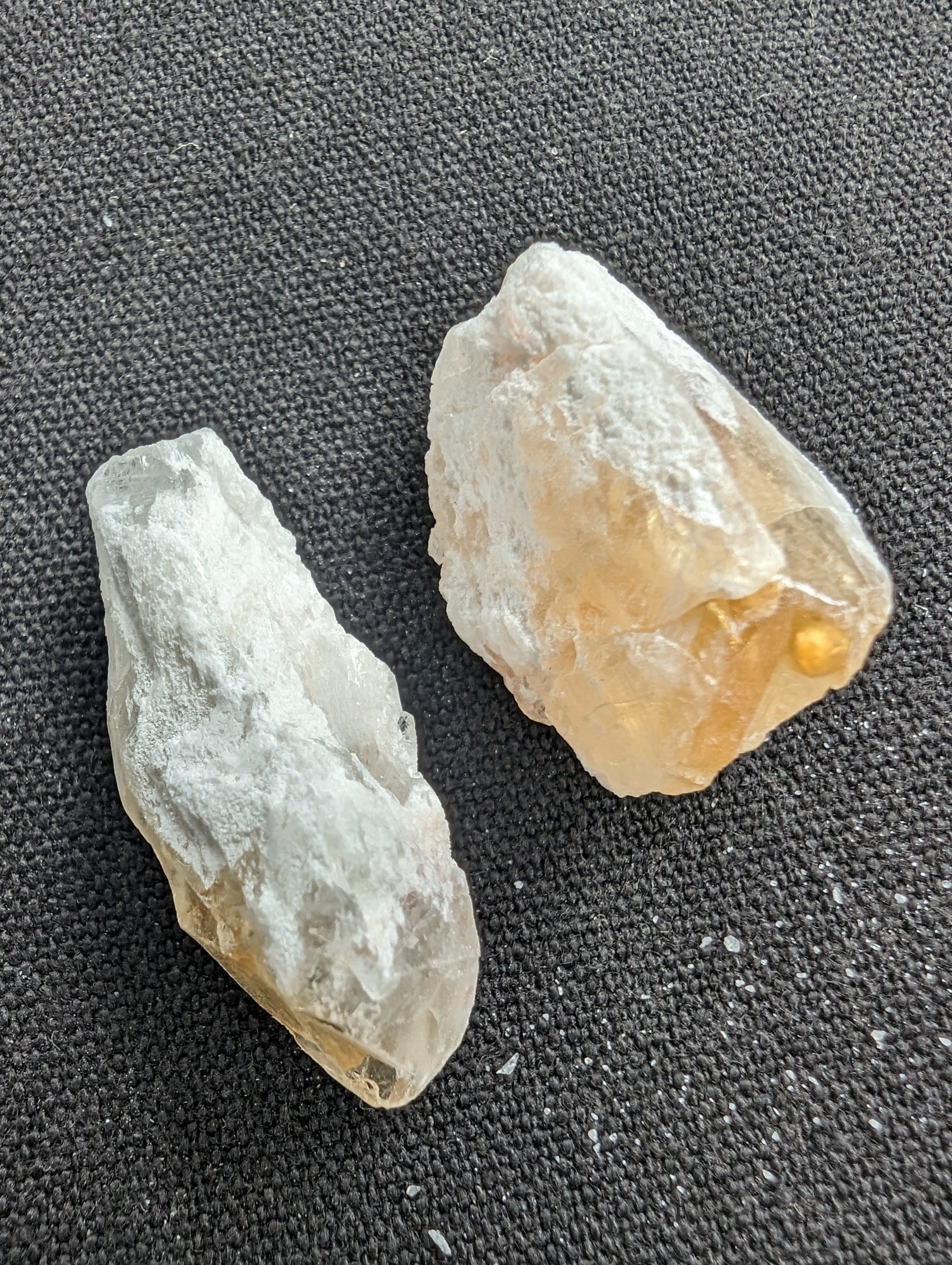 Citrine 2 crystals from Himalaya 7-9g in sunshine