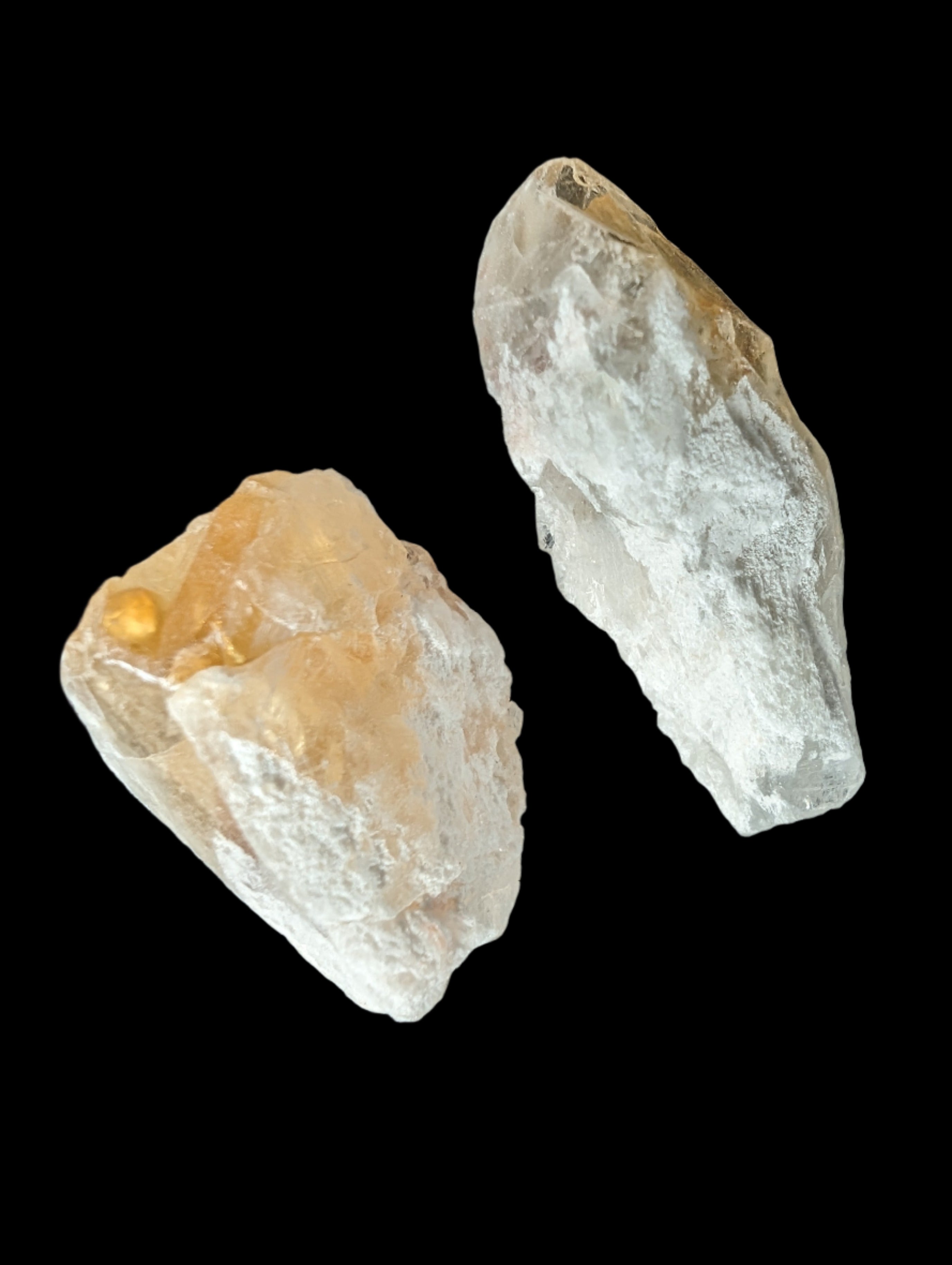 Citrine 2 crystals from Himalaya 7-9g in sunshine