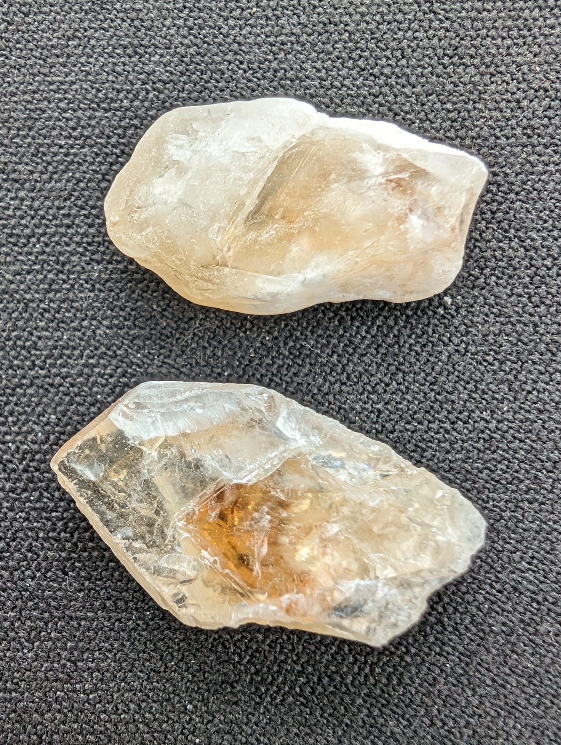 Citrine 2 crystals from Himalaya 7-9g in sunshine