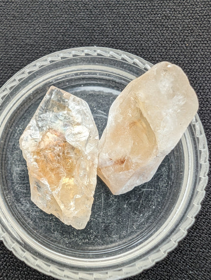 Citrine 2 crystals from Himalaya 7-9g in sunshine