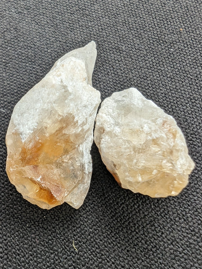 Citrine 2 crystals from Himalaya 7-9g in sunshine