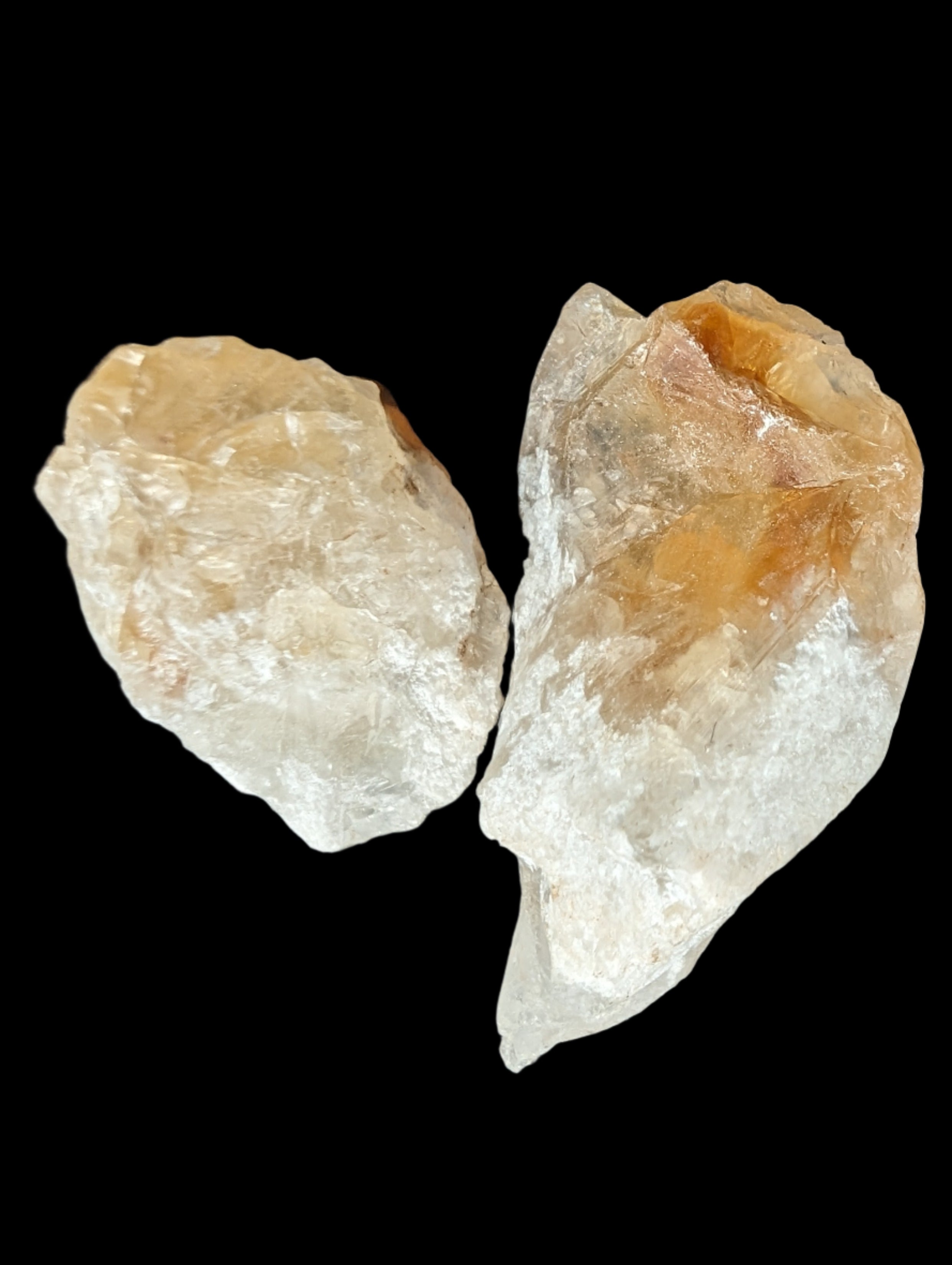 Citrine 2 crystals from Himalaya 7-9g in sunshine
