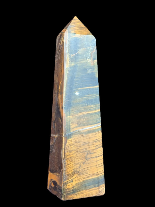 Golden with Blue Tigers Eye obelisk 290g