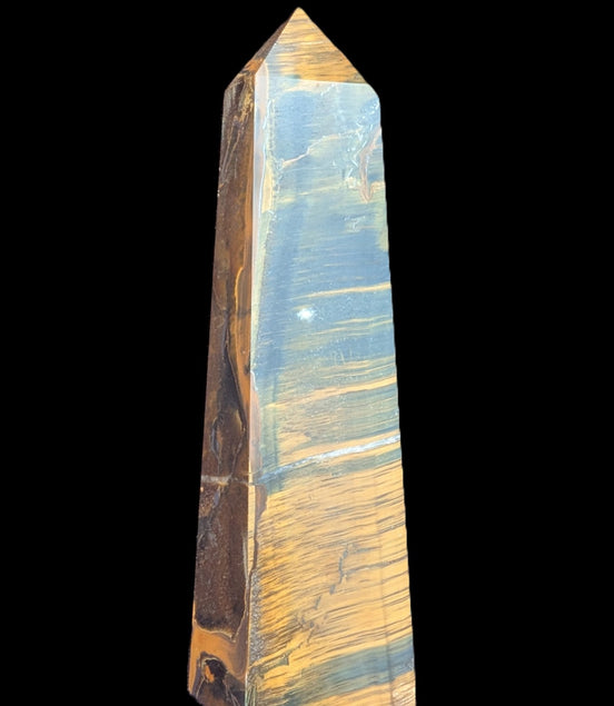 Golden with Blue Tigers Eye obelisk 290g
