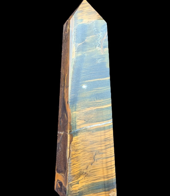 Golden with Blue Tigers Eye obelisk 290g