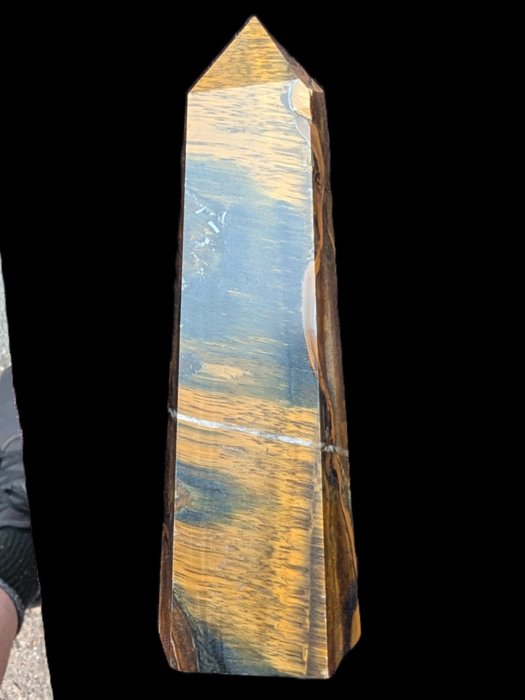 Golden with Blue Tigers Eye obelisk 290g